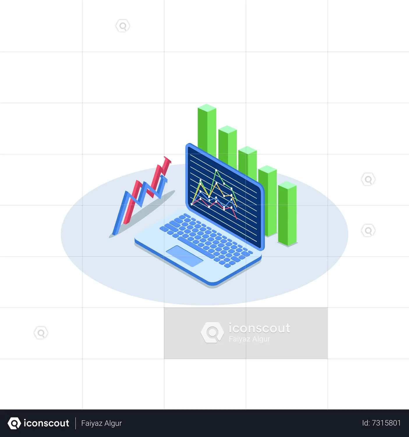 Data Graph Animated Illustration download in JSON, LOTTIE or MP4 format