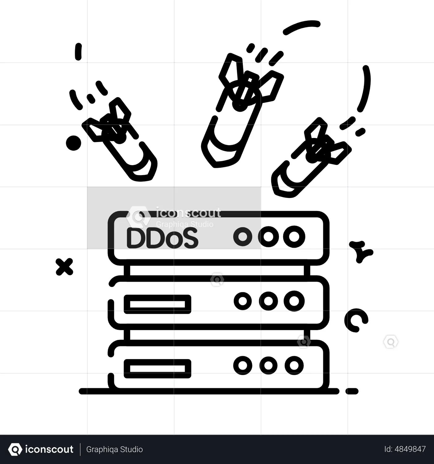 DDOS Attack Animated Icon download in JSON, LOTTIE or MP4 format