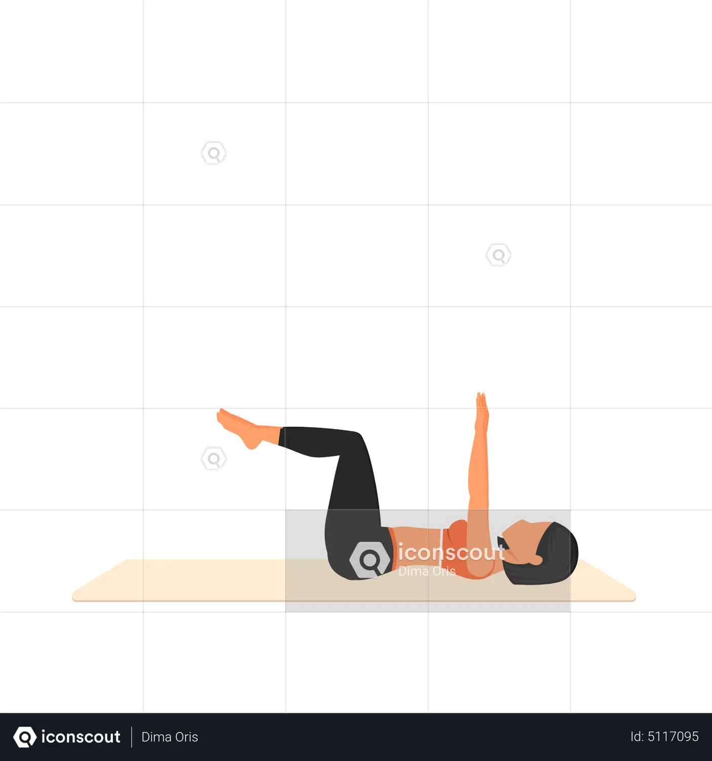 Dead Bug Exercise Animated Illustration download in JSON, LOTTIE or MP4 ...