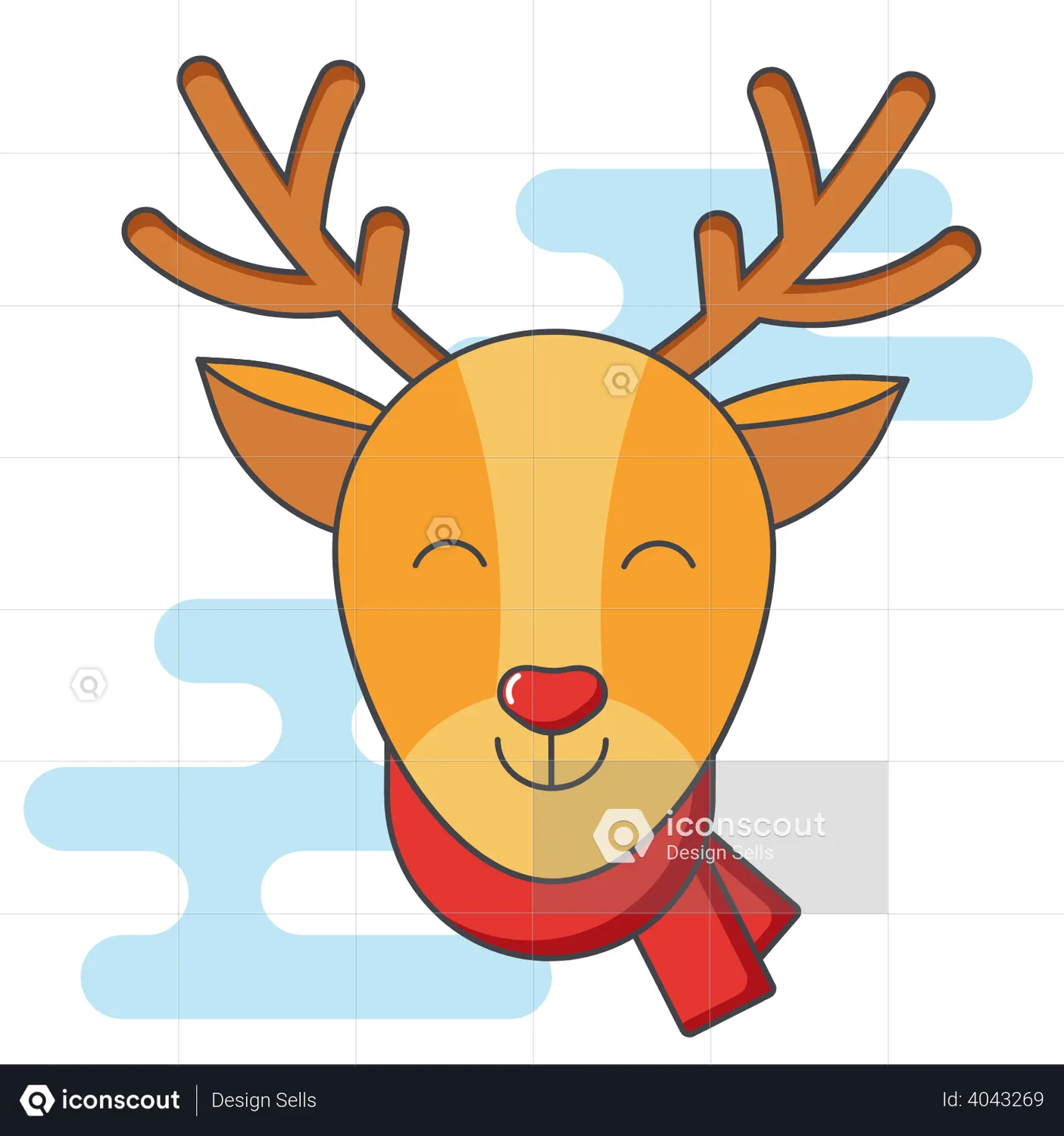 Deer Rudolf Animated Icon download in JSON, LOTTIE or MP4 format