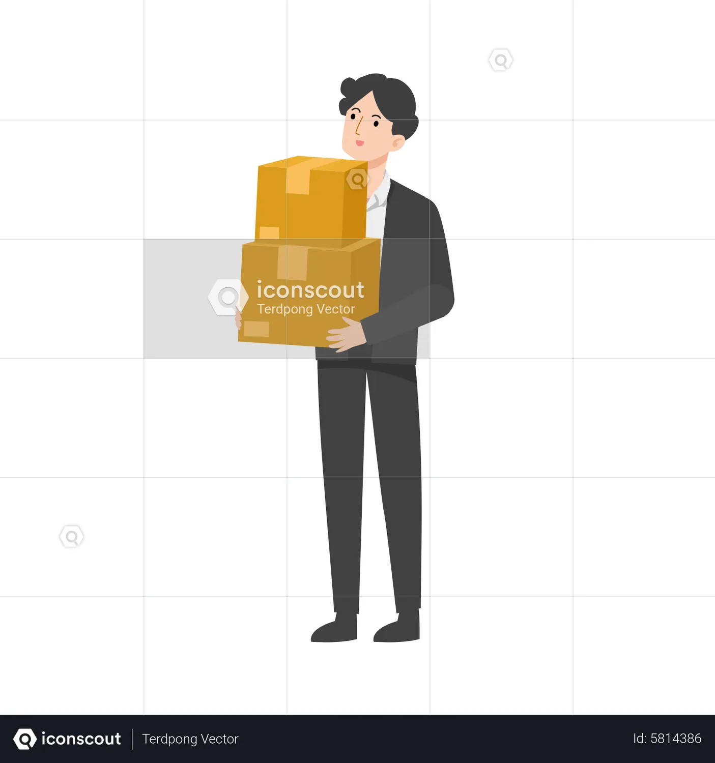 Delivering Parcels Animated Illustration download in JSON, LOTTIE or ...