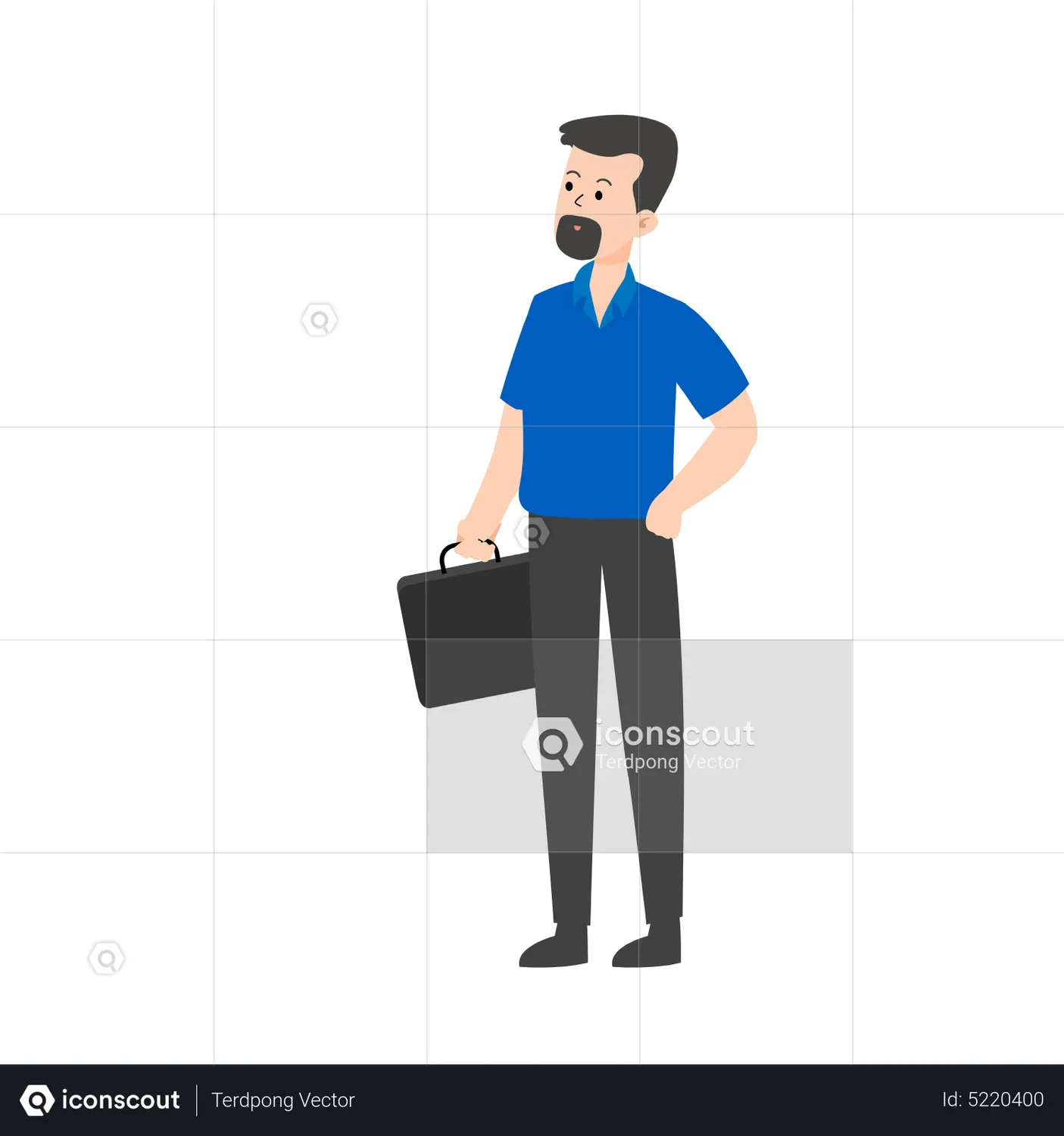 Delivery Man Holding Briefcase Animated Illustration download in JSON