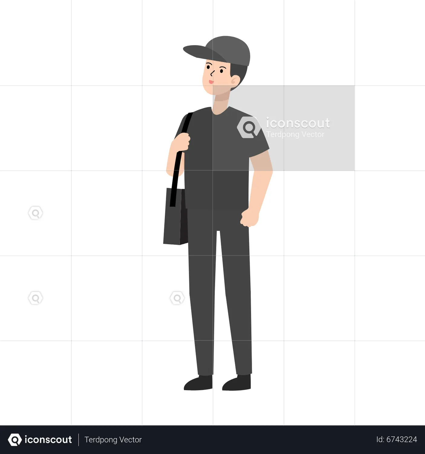 Delivery Man Holding Briefcase Animated Illustration download in JSON