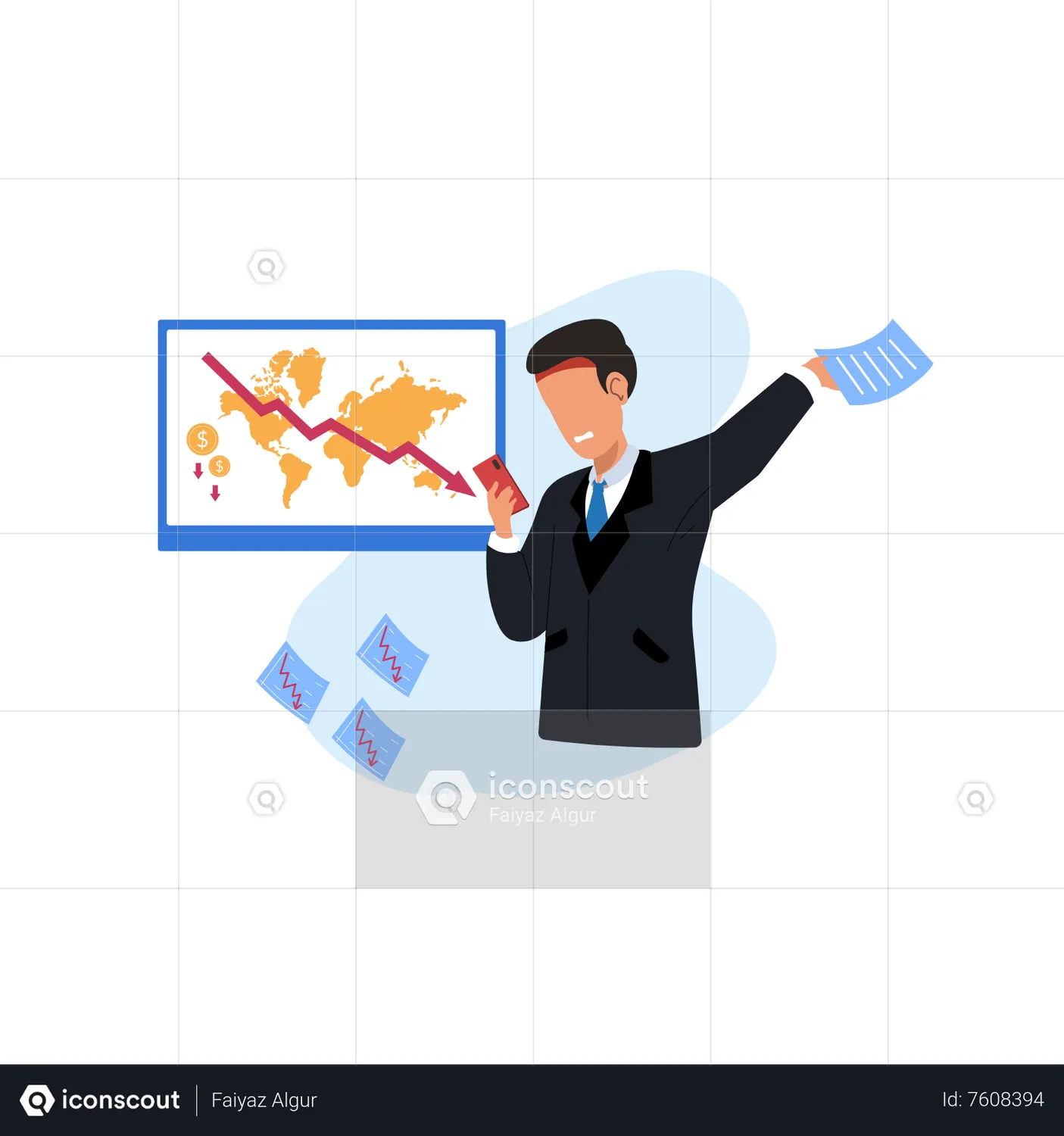 Digital Market failure Animated Illustration download in JSON, LOTTIE ...