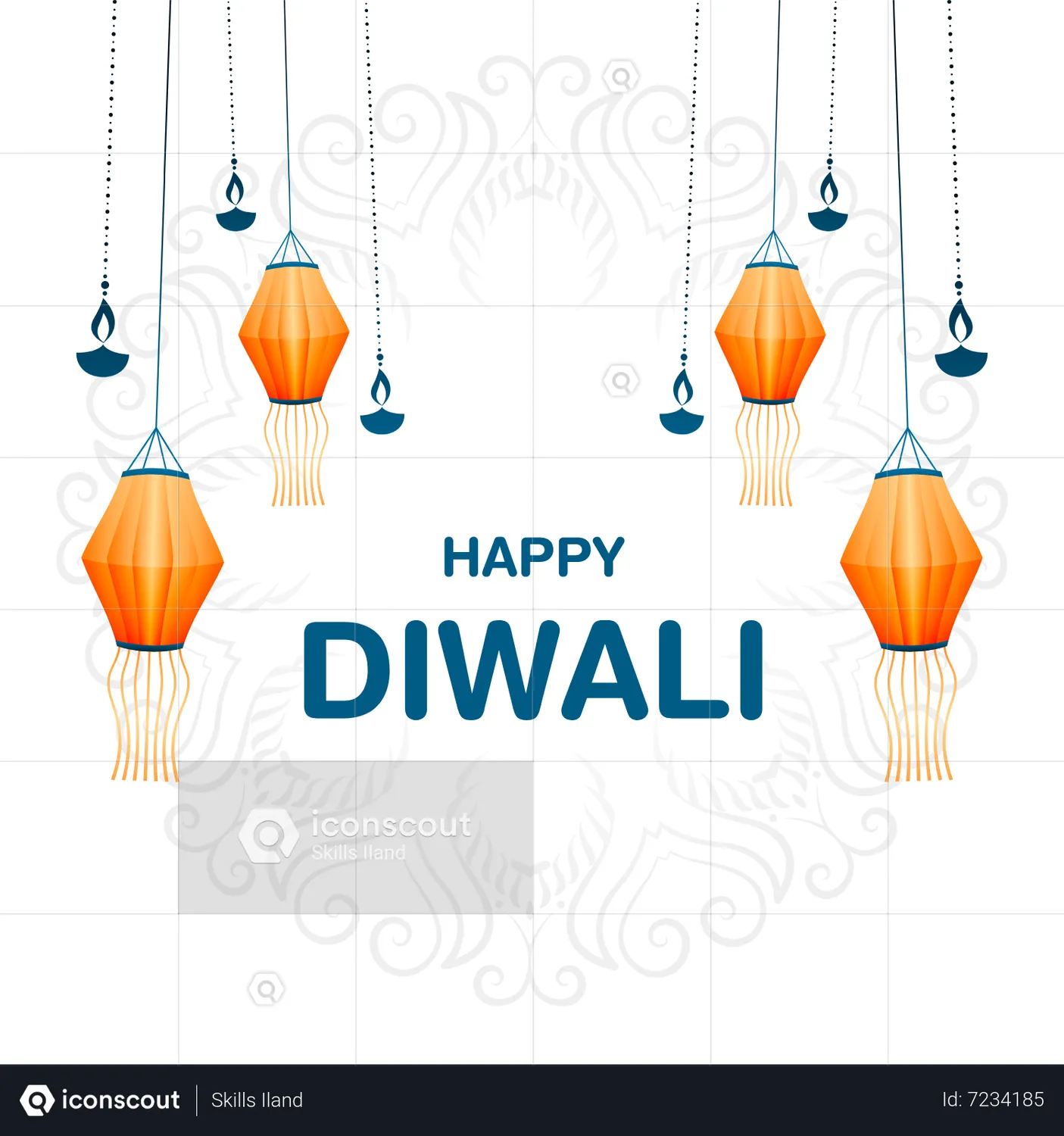 Diwali Lantern Animated Icon download in JSON, LOTTIE or MP4 format