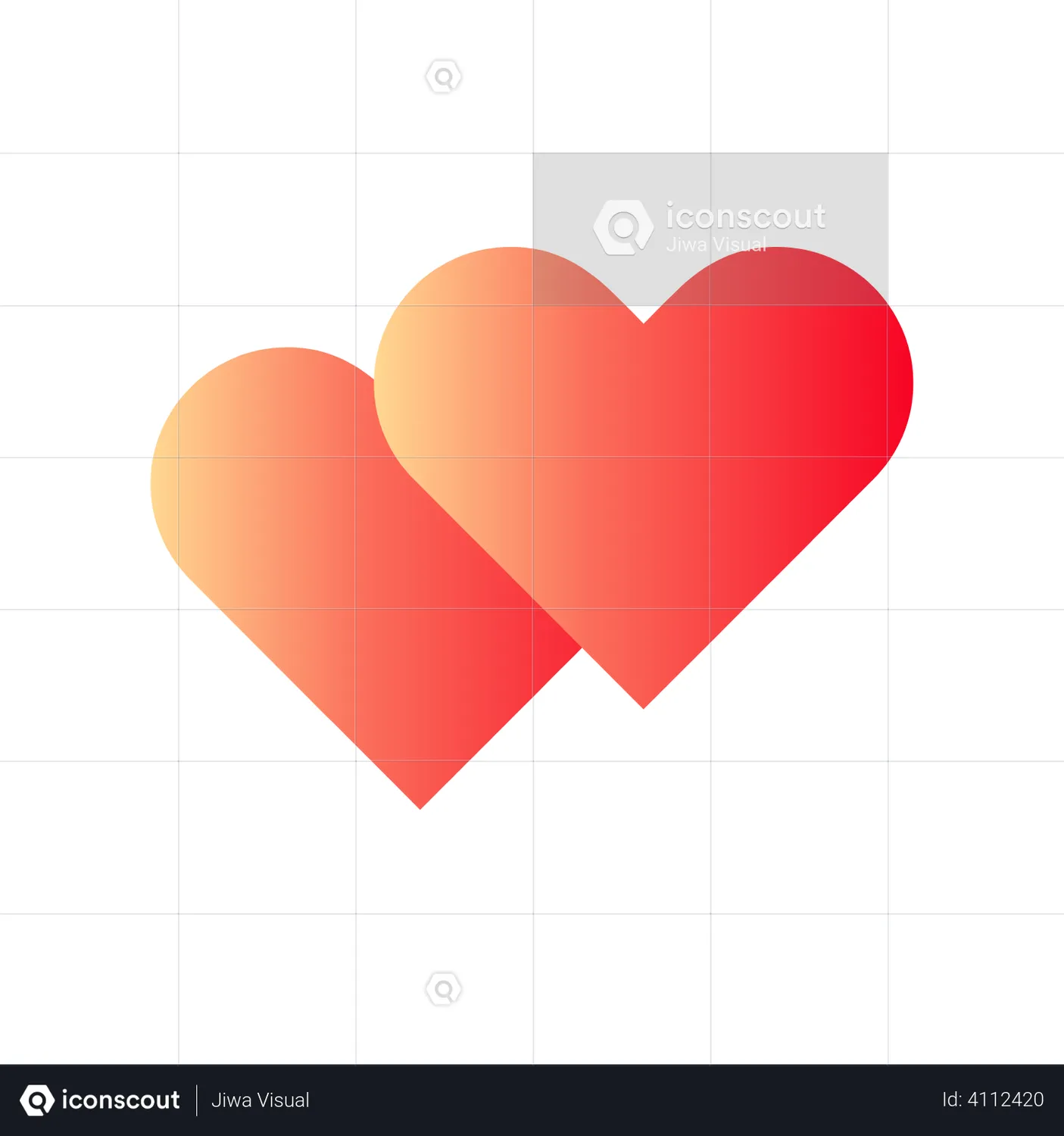 Double heart Animated Icon download in JSON, LOTTIE or MP4 format