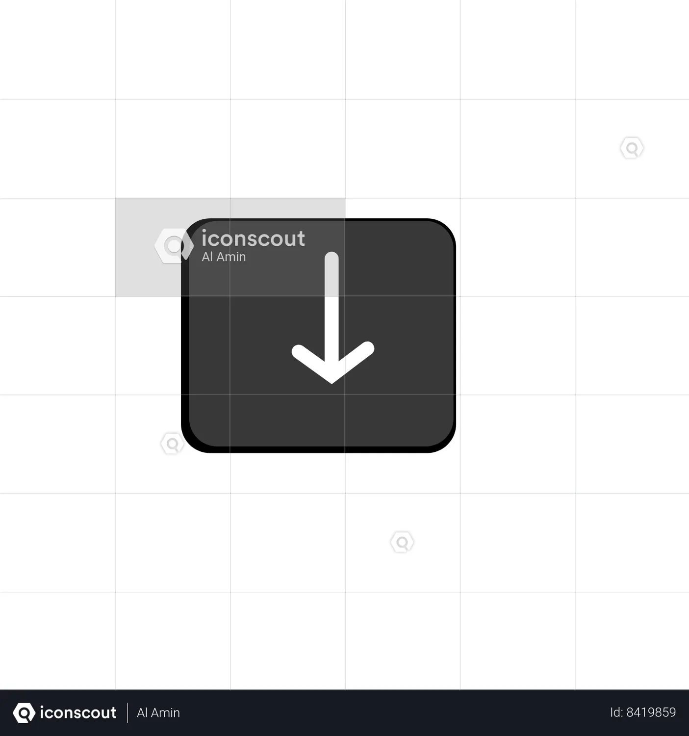 Down Arrow Key button Animated Icon download in JSON, LOTTIE or MP4 format