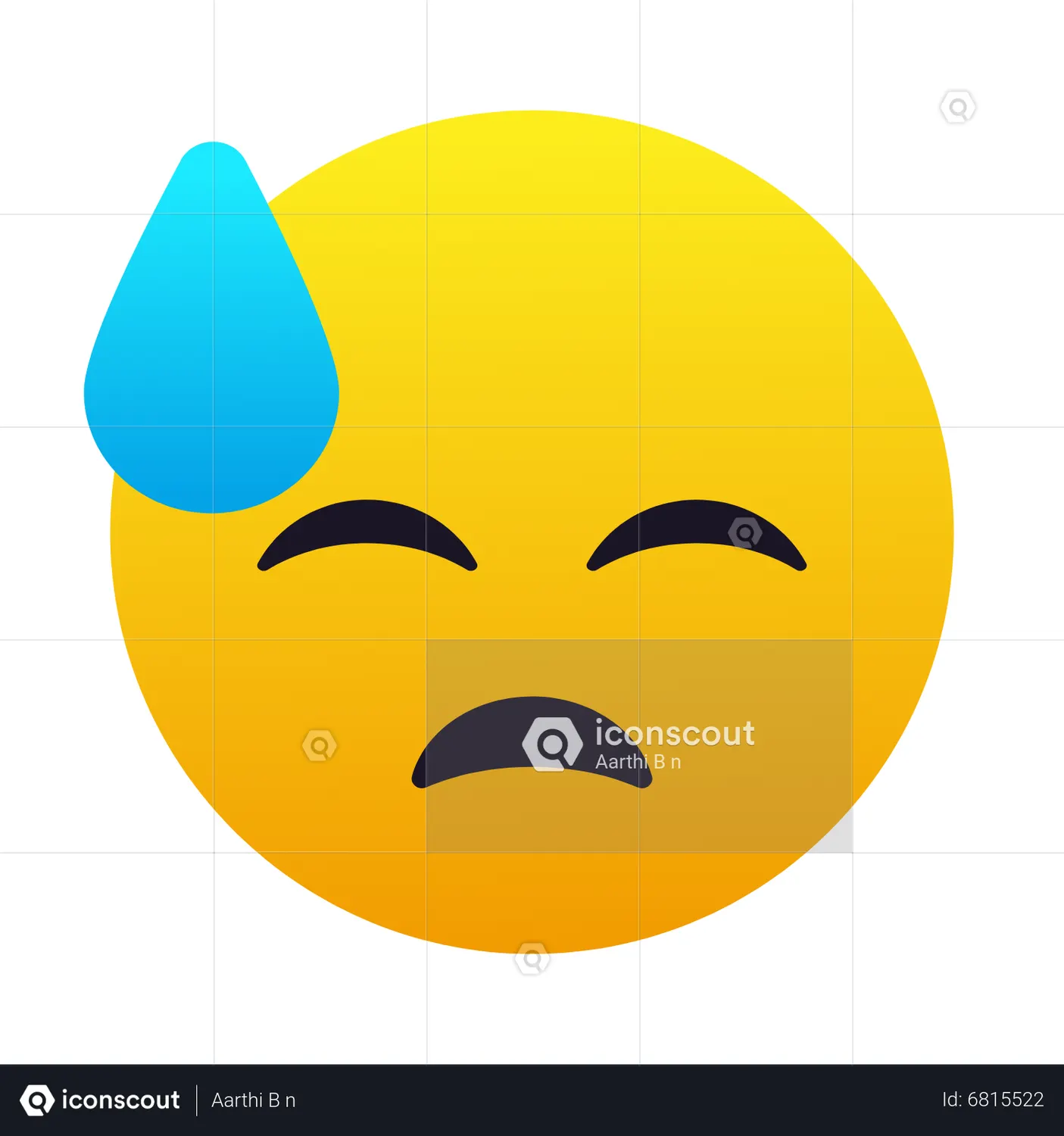 Downcast Face With Sweat Emoji Animated Icon download in JSON, LOTTIE