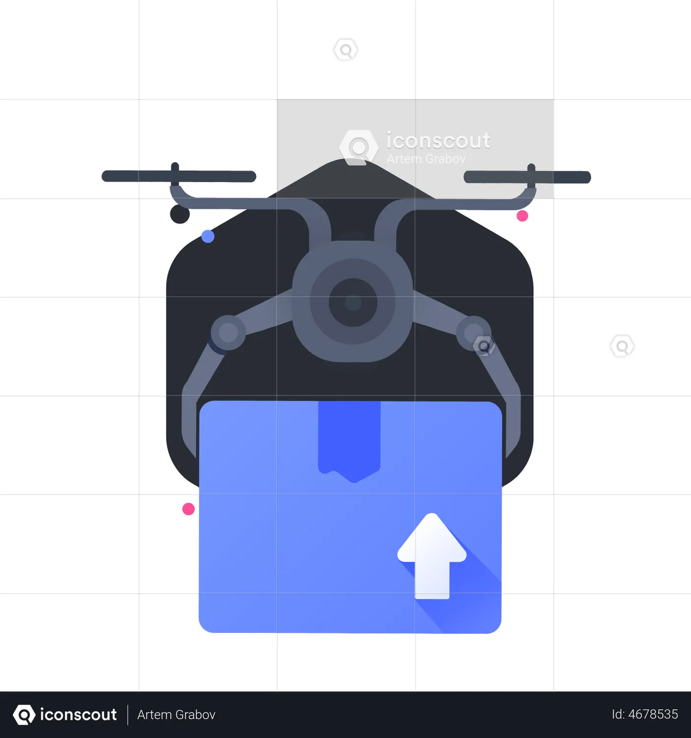 Drone delivery Animated Icon download in JSON, LOTTIE or MP4 format