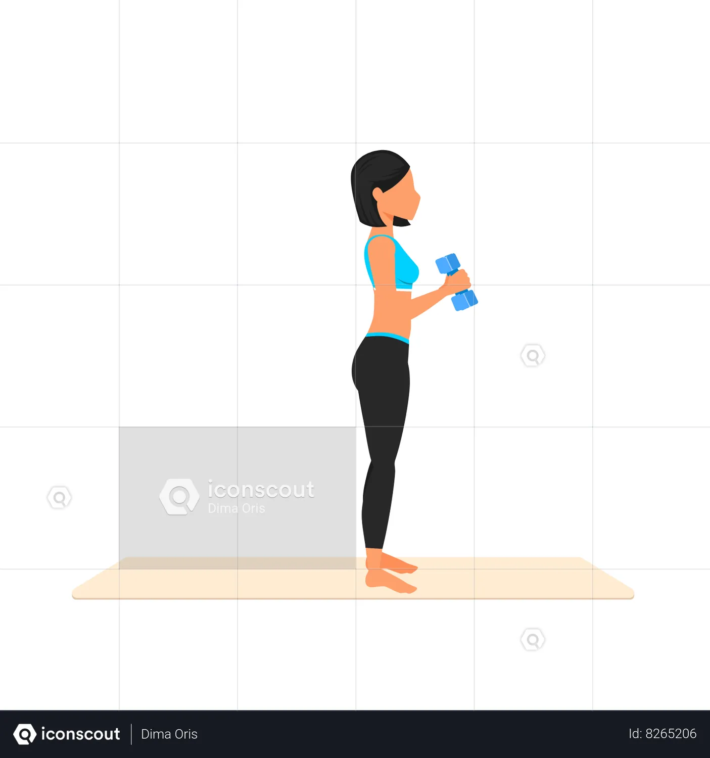 Dumbbell Squat Clean And Press Animated Icon download in JSON, LOTTIE or  MP4 format