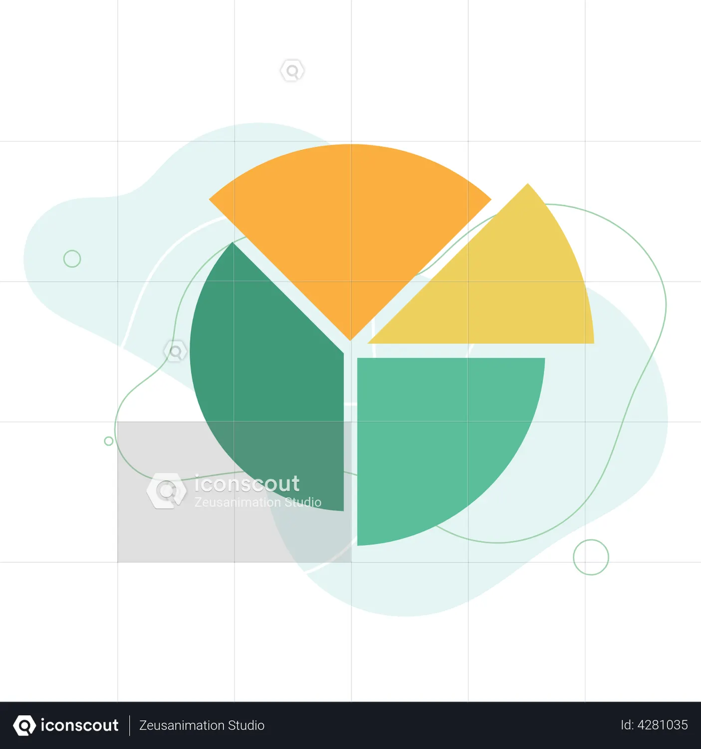 Exploded pie chart Animated Icon download in JSON, LOTTIE or MP4 format