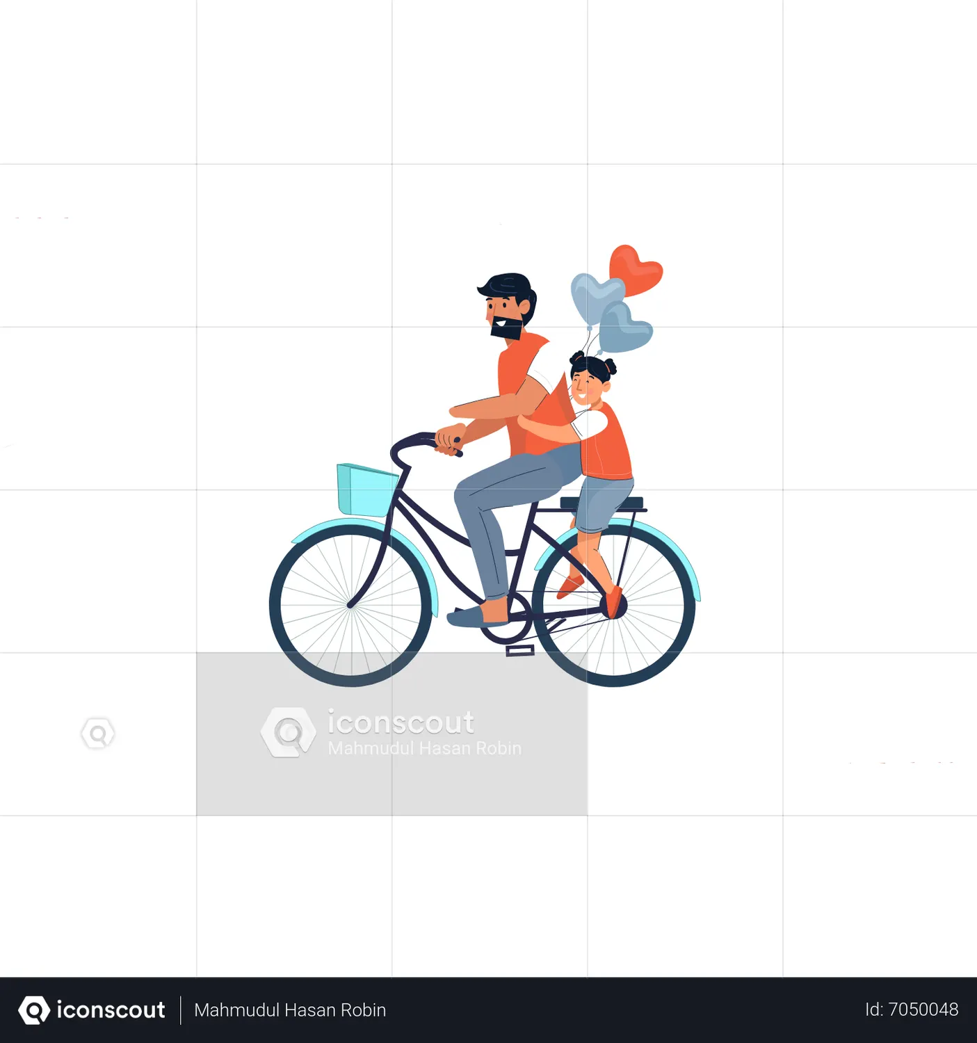 Father And Daughter Ride Bicycle Animation - Free Download Festival & Days Animations | IconScout