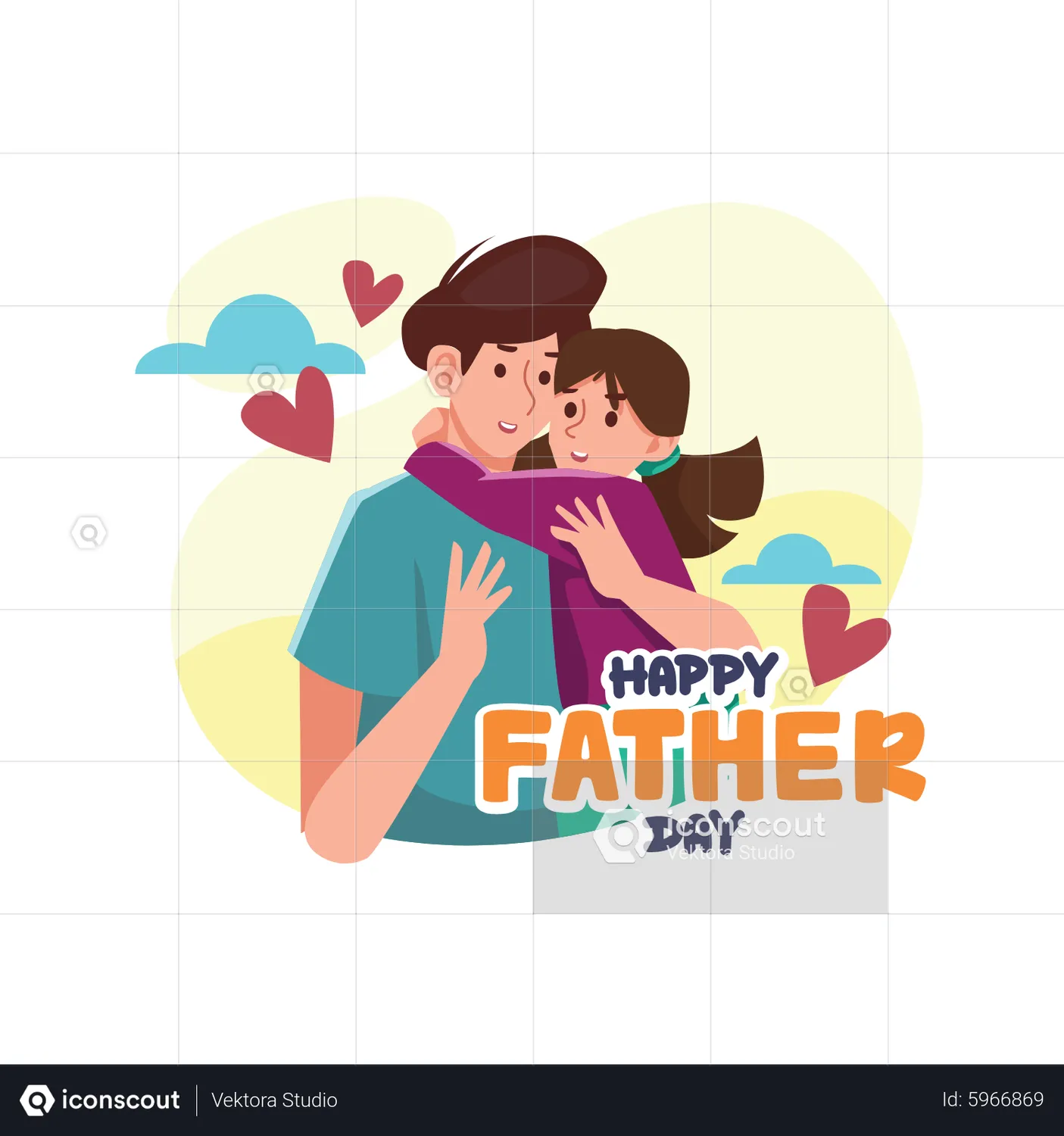 Father Hugging His Daughter Animation - Free Download Festival & Days ...