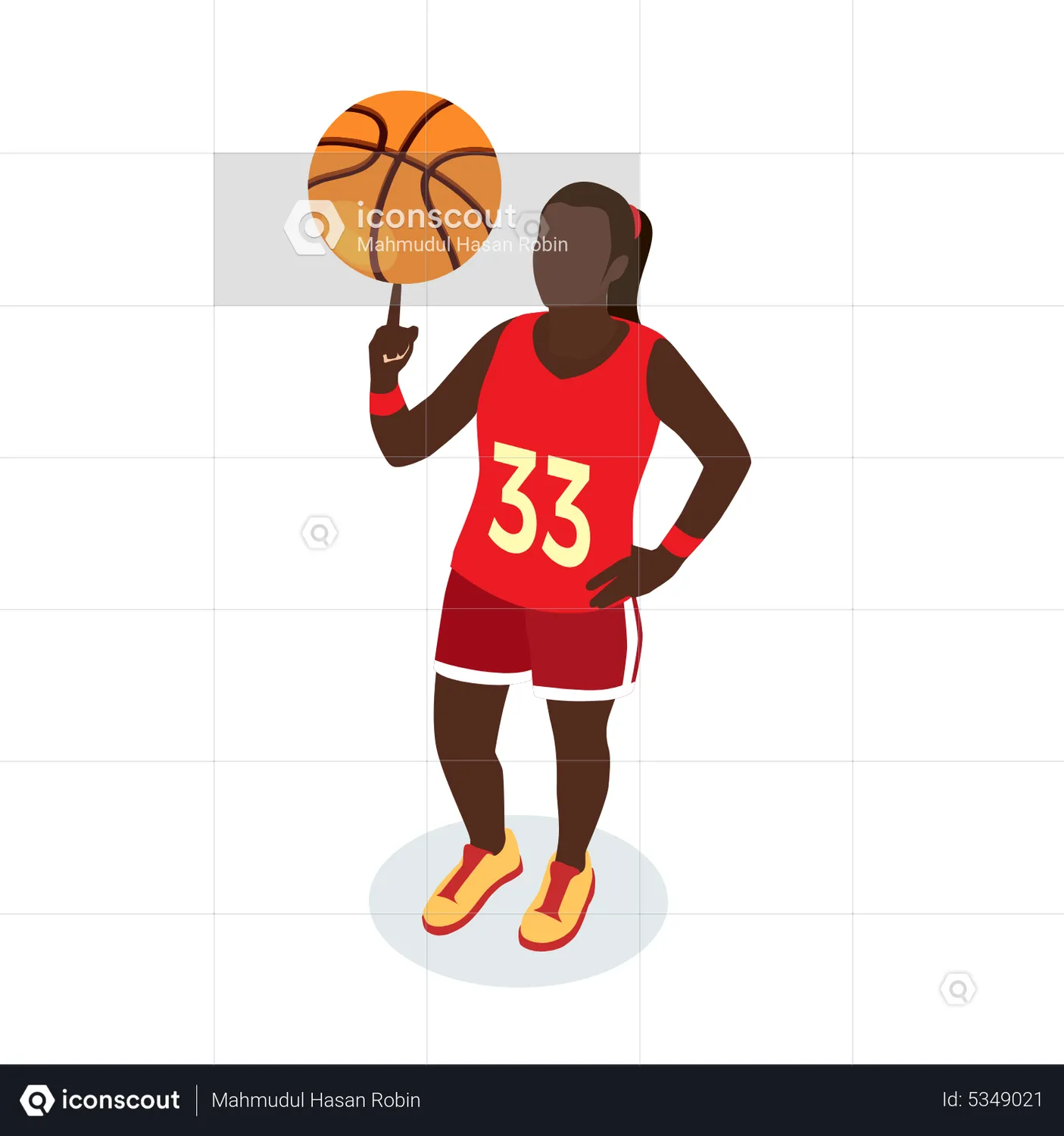 Female Basketball Player Animated Illustration Download In Json, Lottie 