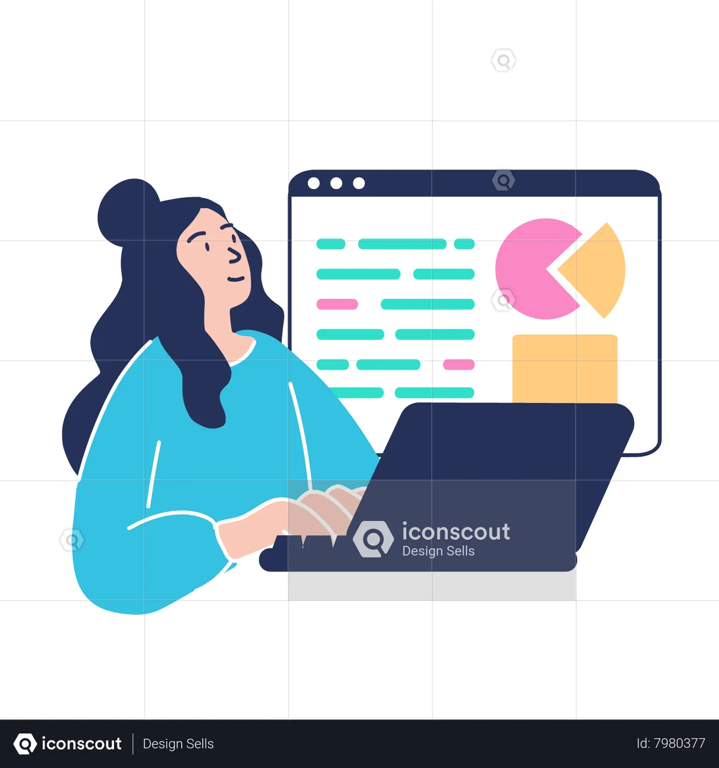 Female Data Analyst Animation - Free Download People Animations | IconScout