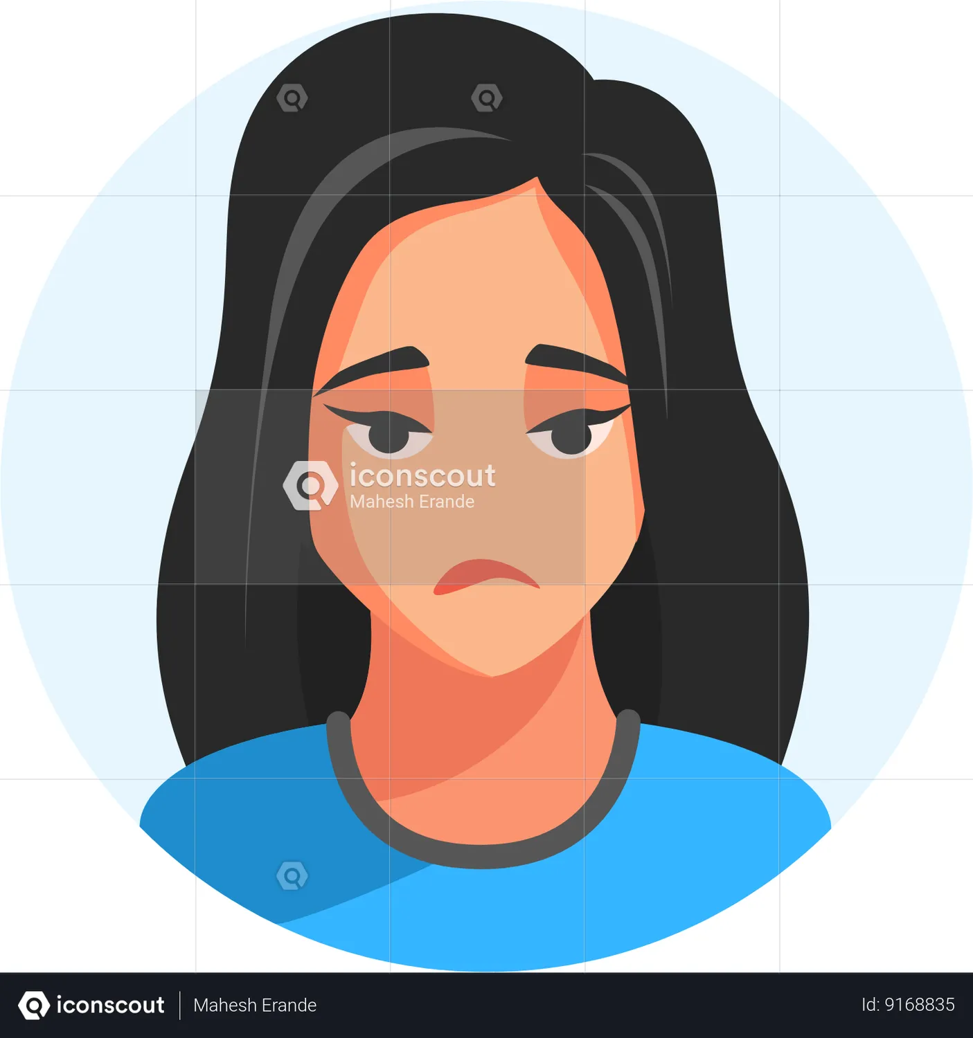 Female Sad Animated Icon - Free Download User Interface Animated Icons ...