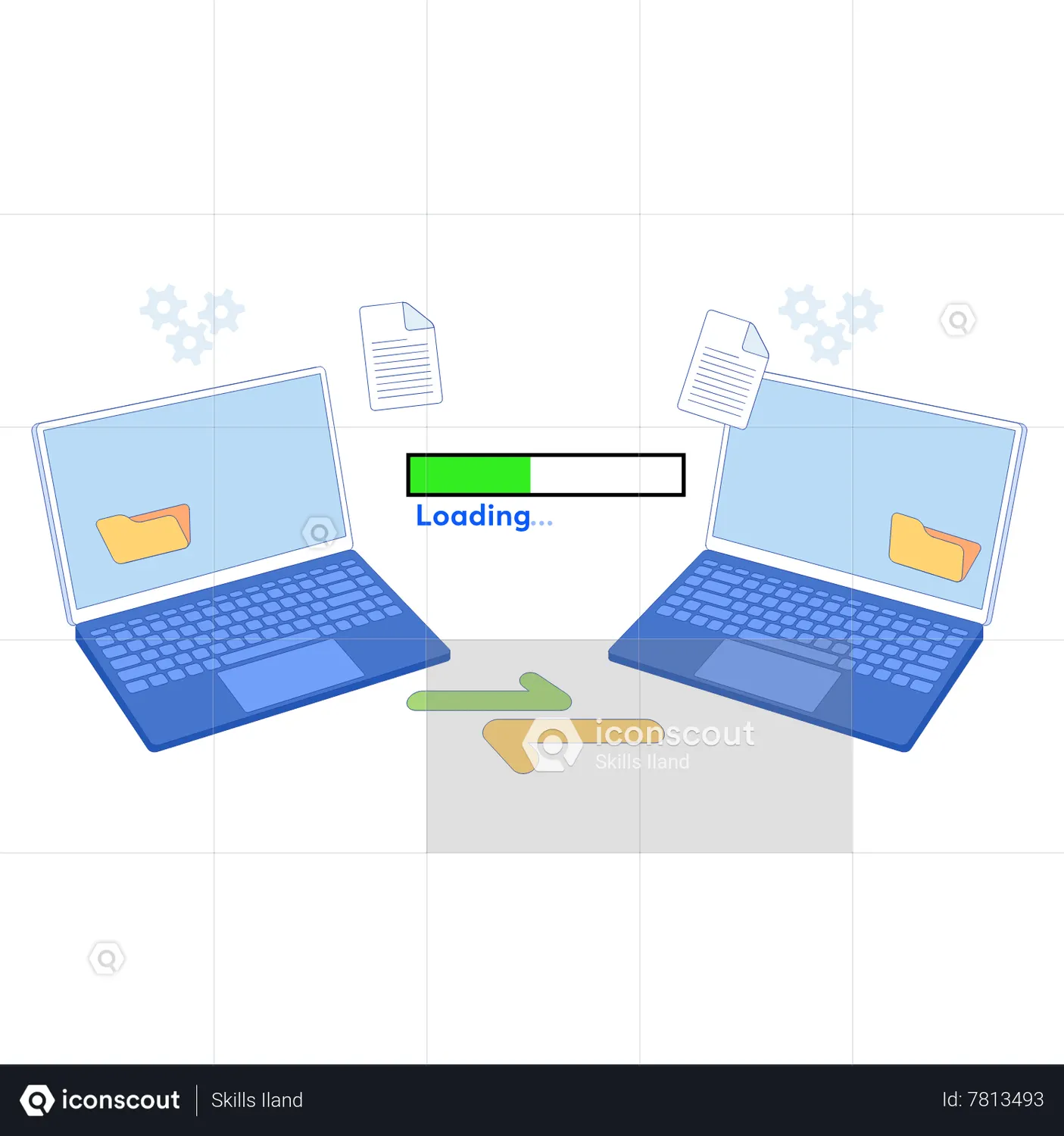 File Transfer Animated Illustration download in JSON, LOTTIE or MP4 format
