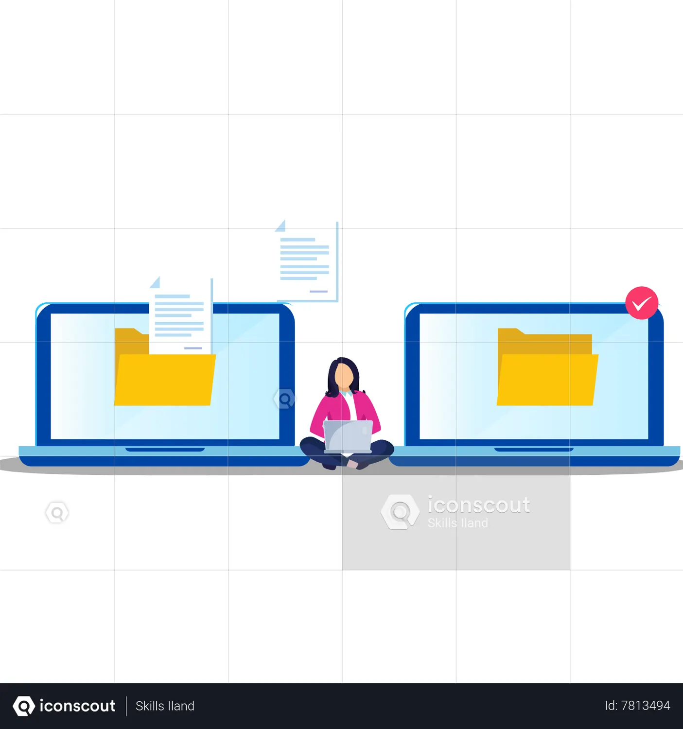 File Transfer Animated Illustration download in JSON, LOTTIE or MP4 format