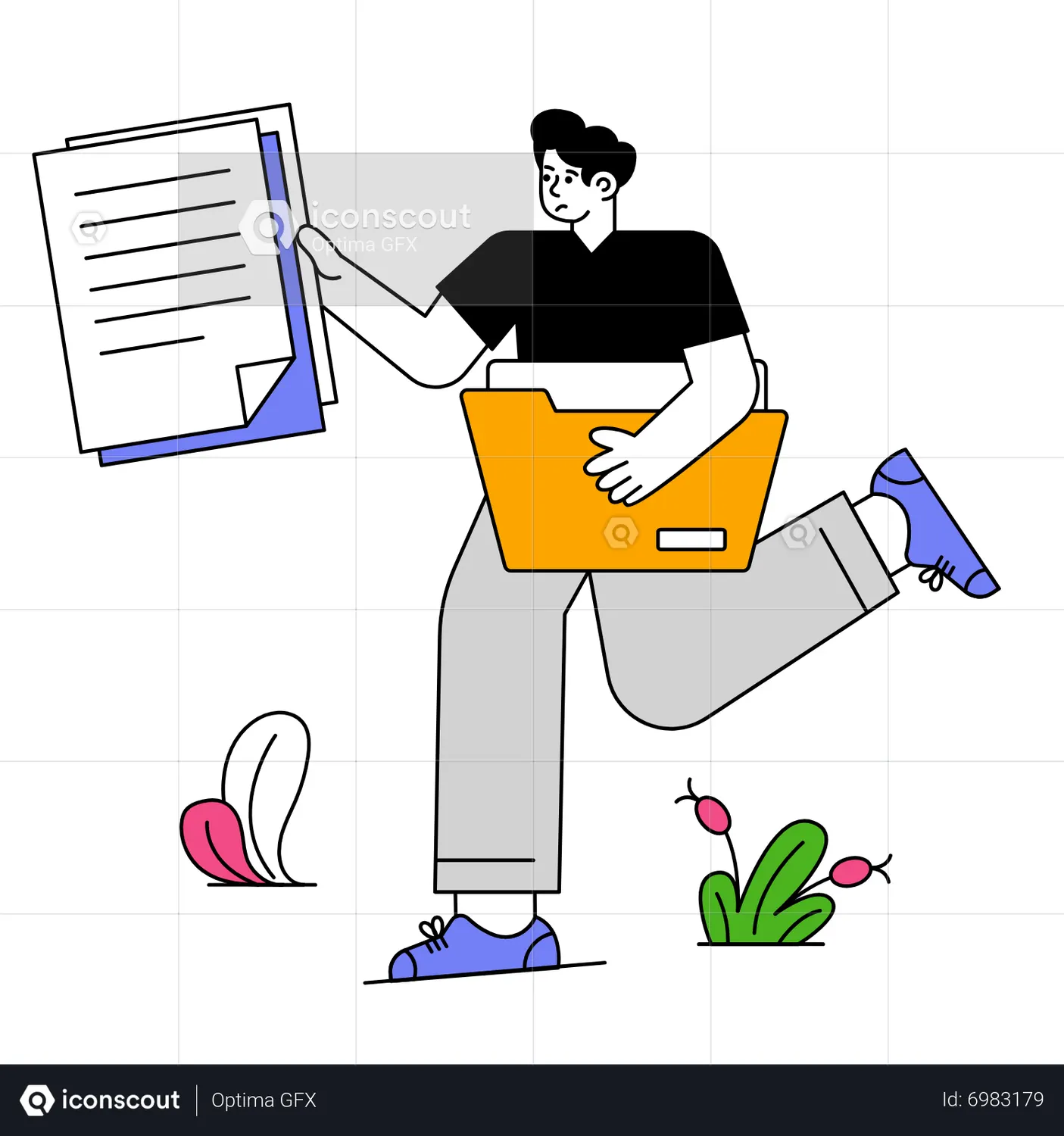 Files and Folder Animated Illustration download in JSON, LOTTIE or MP4