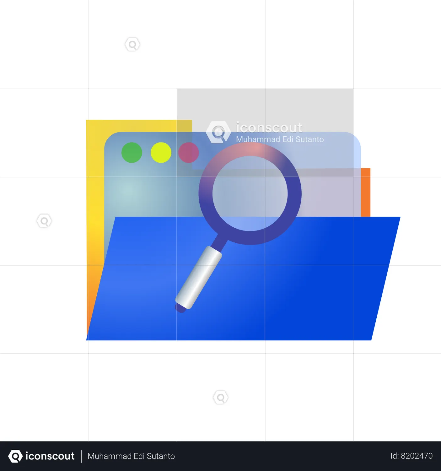 Find File in Folder Animated Icon download in JSON, LOTTIE or MP4 format