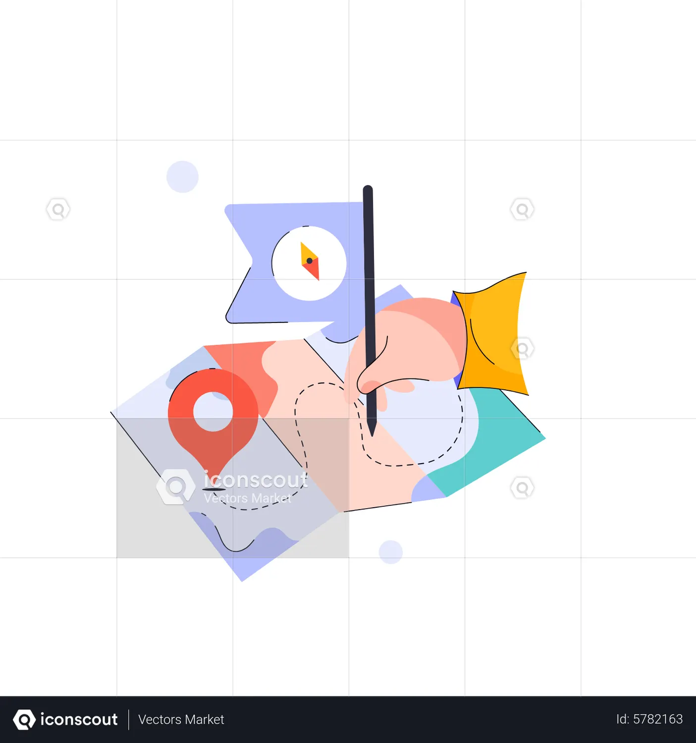 Finding Route Map Animated Illustration download in JSON, LOTTIE or MP4 ... image.