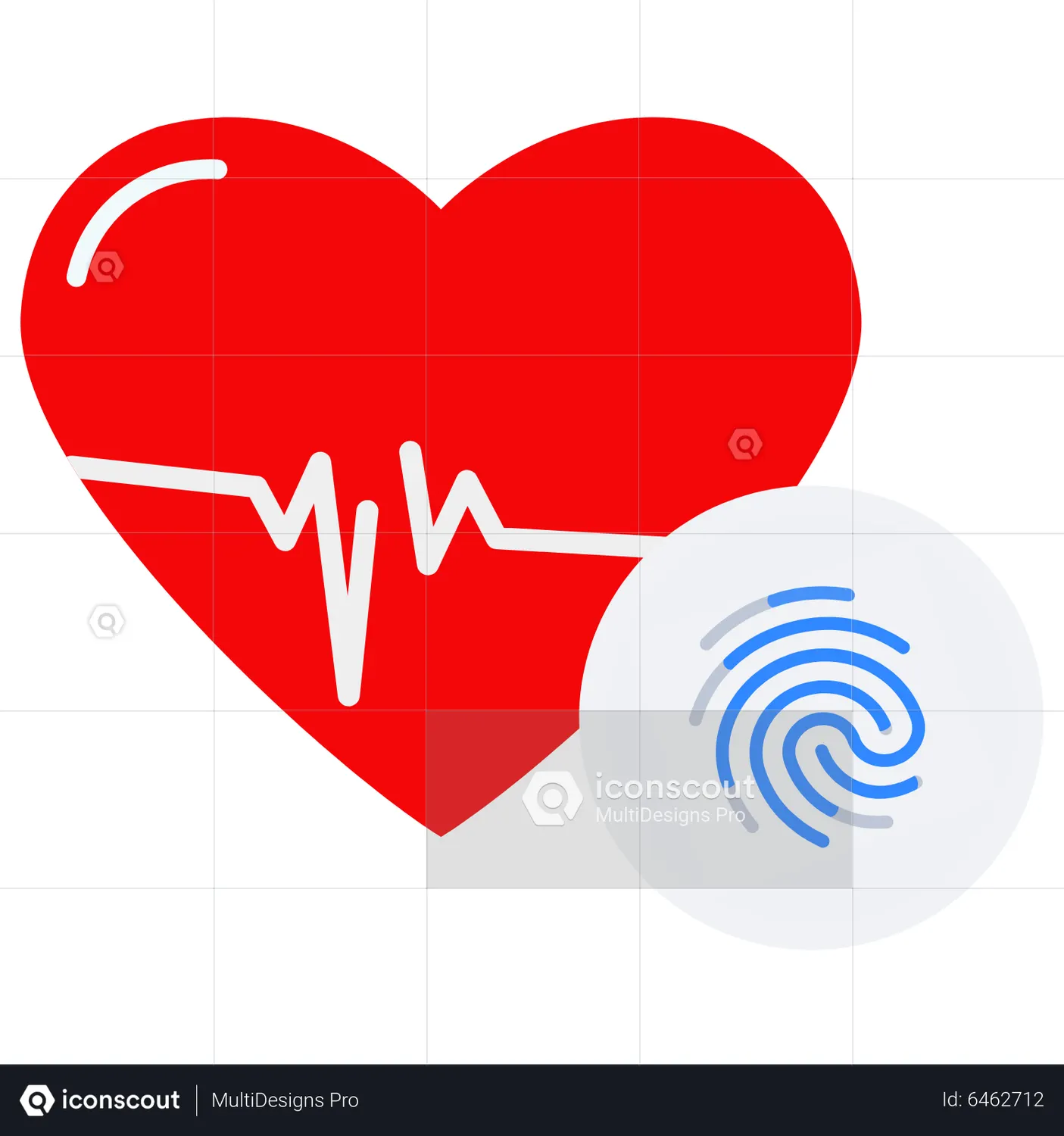 Fingerprint Heart Rate Animated Icon download in JSON, LOTTIE or MP4 format
