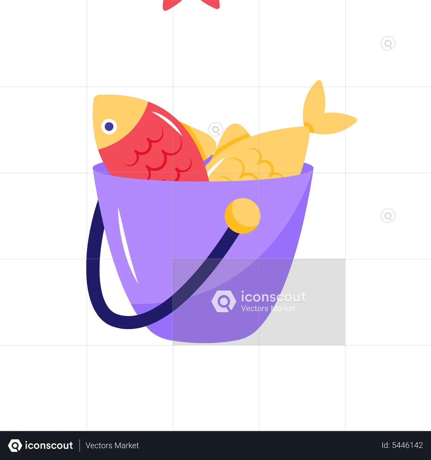 Fish Bucket Animated Icon download in JSON, LOTTIE or MP4 format