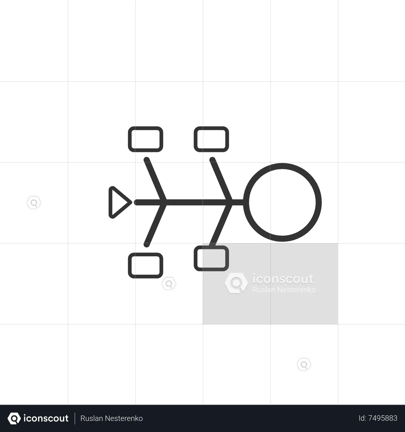 Fishbone diagram Animated Icon download in JSON, LOTTIE or MP4 format