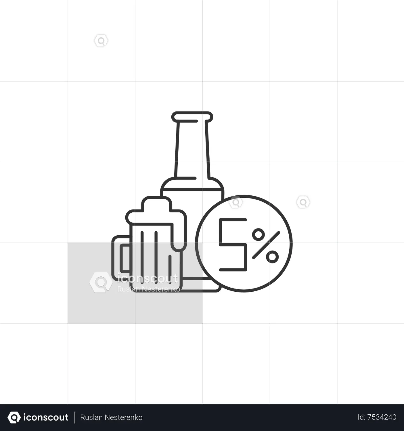 Five percent alcohol by volume Animated Icon download in JSON, LOTTIE