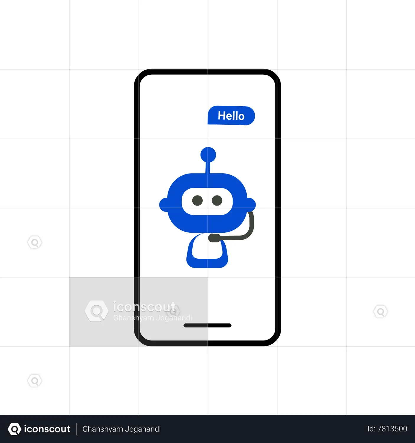 Floating Chatbot Animated Icon download in JSON, LOTTIE or MP4 format