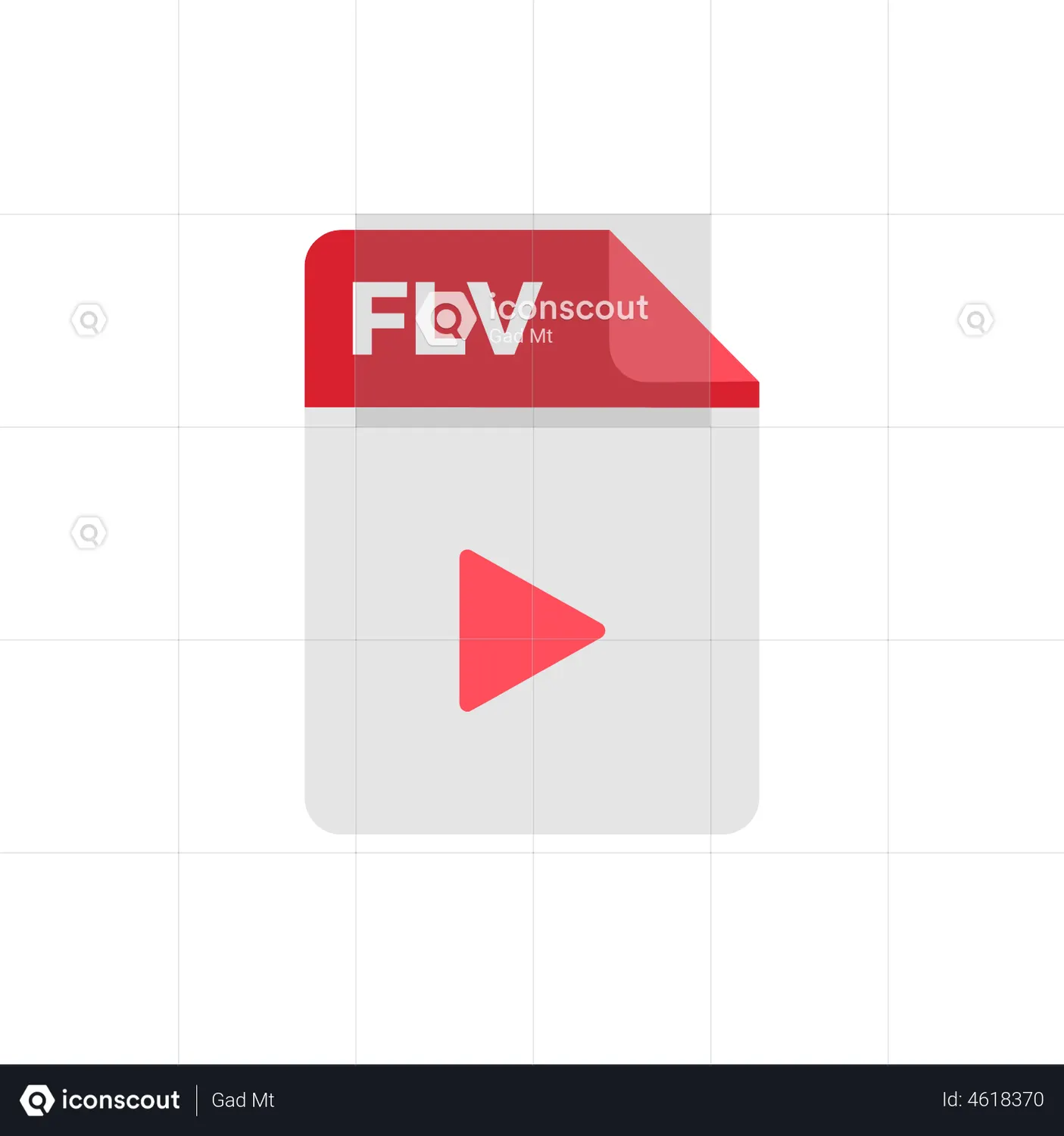 FLV File format extension Animated Icon download in JSON, LOTTIE or MP4