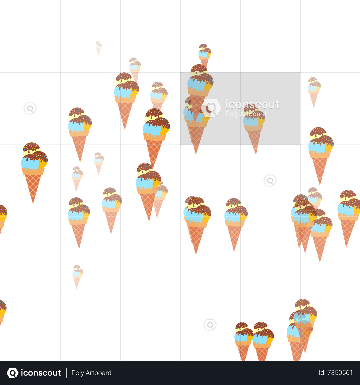 Flying Ice Cream Animation by Poly Artboard | LottieFiles