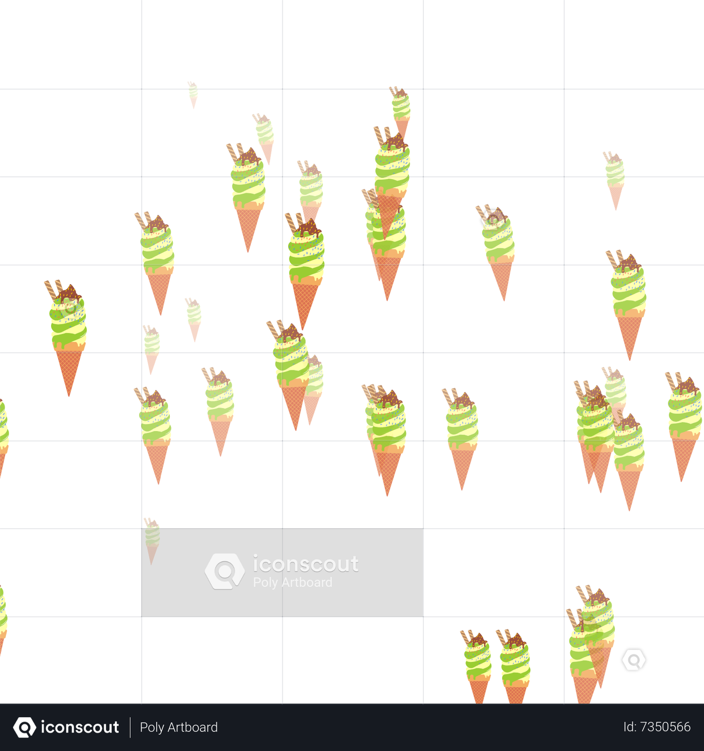 Flying Ice Cream Animation by Poly Artboard | LottieFiles