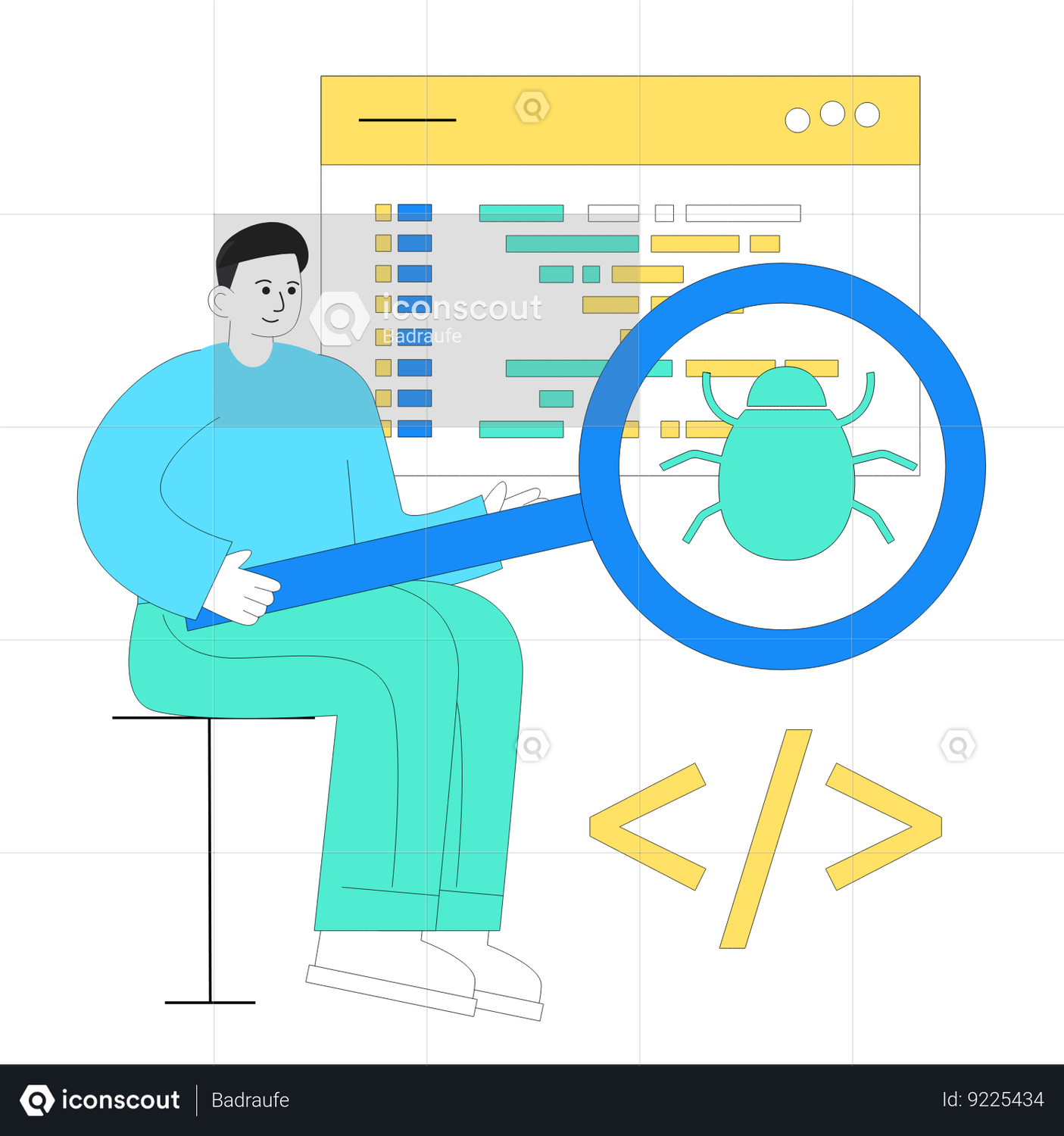 Freelance Code Debugger Animation by Badraufe | LottieFiles