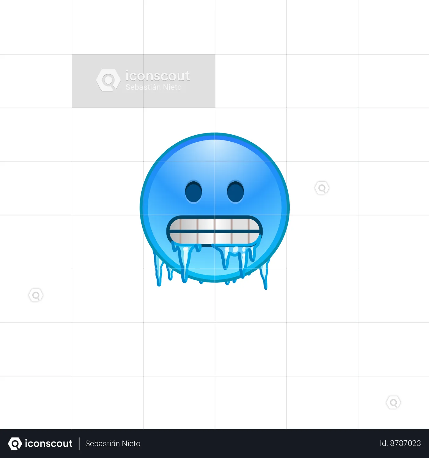 Frozen cold emoji Animated Icon download in JSON, LOTTIE or MP4 format