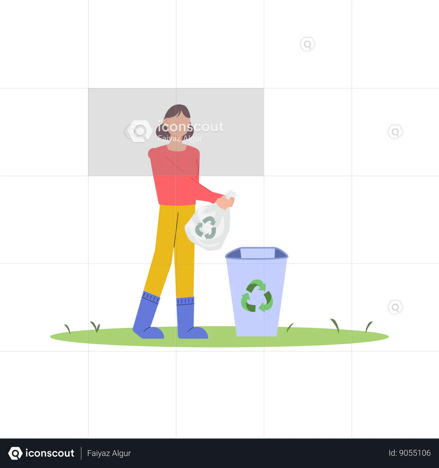 Garbage Recycling Animated Illustration Download In Json, Lottie Or Mp4 