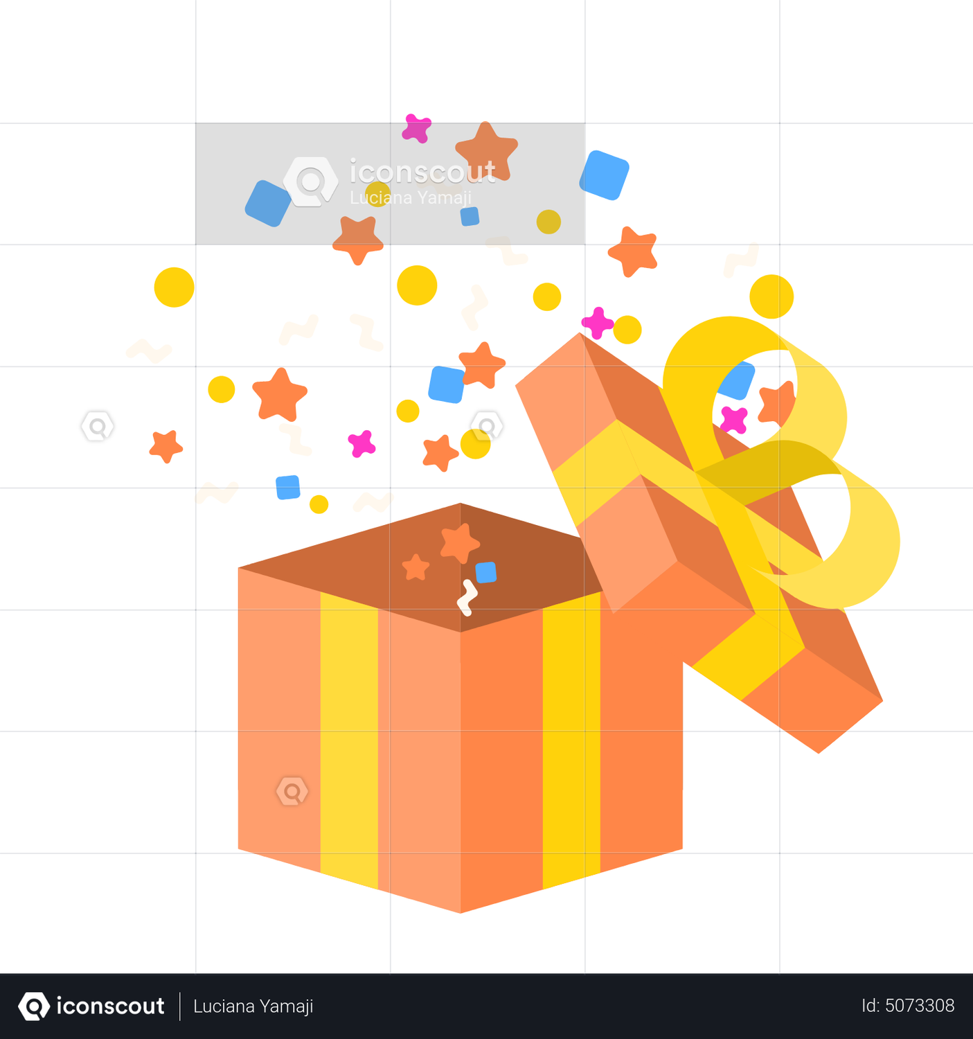 Gift box with confetti Animation by Luciana Yamaji | LottieFiles
