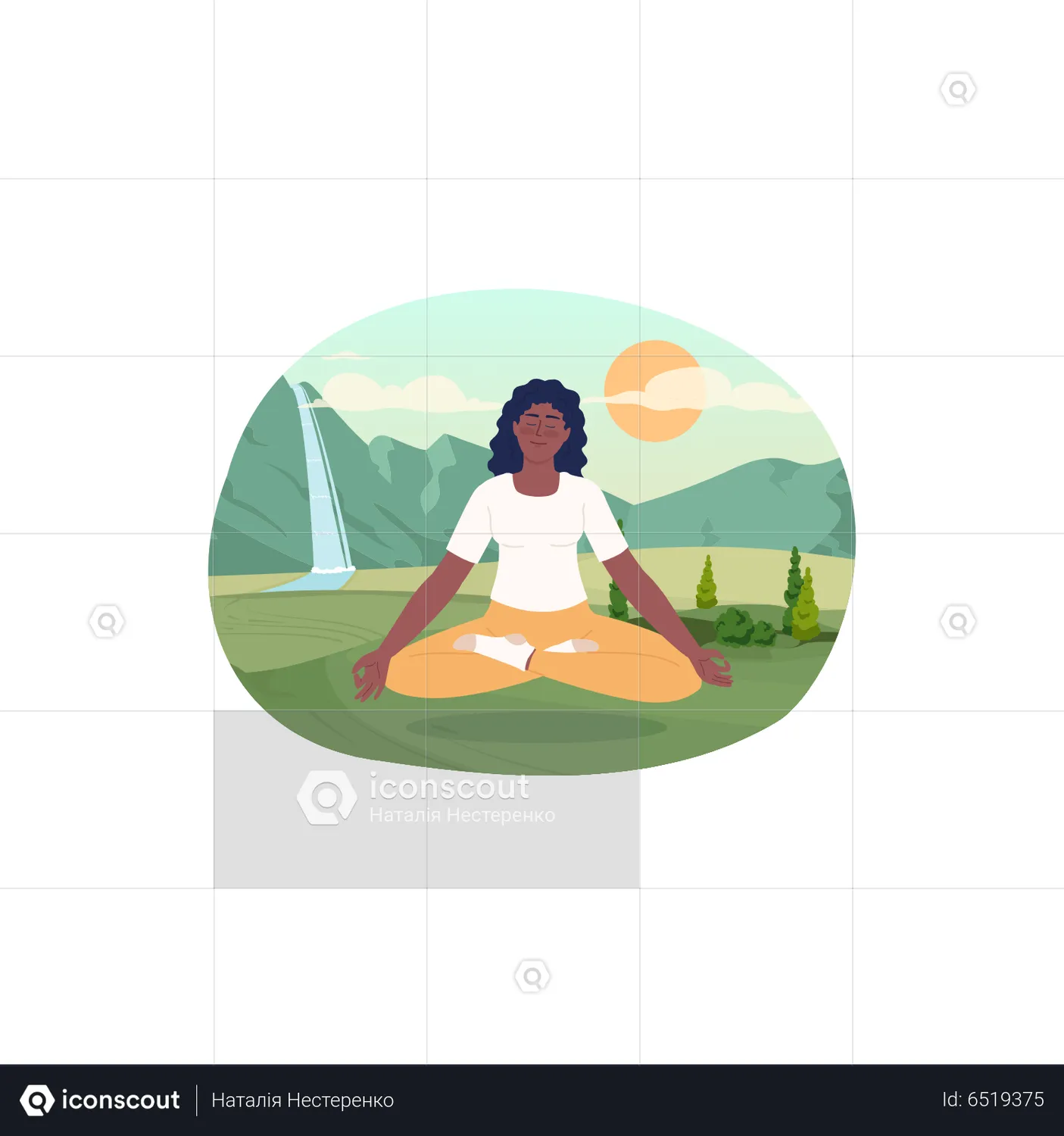 Girl meditating Animated Illustration download in JSON, LOTTIE or MP4 ...