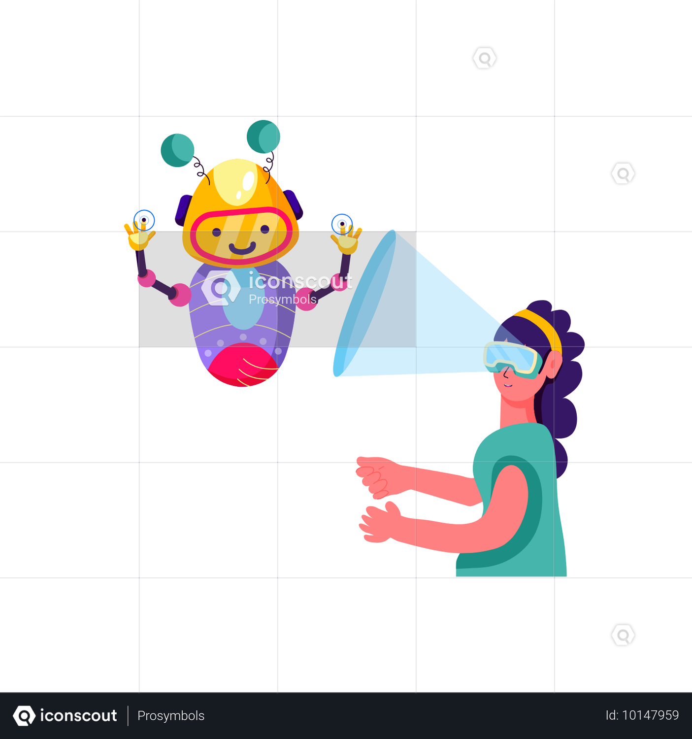 Girl talking with virtual bot Animation by Prosymbols | LottieFiles