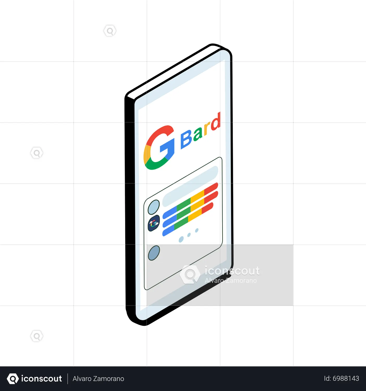 Google Bard Chatbot Animated Icon download in JSON, LOTTIE or MP4 format