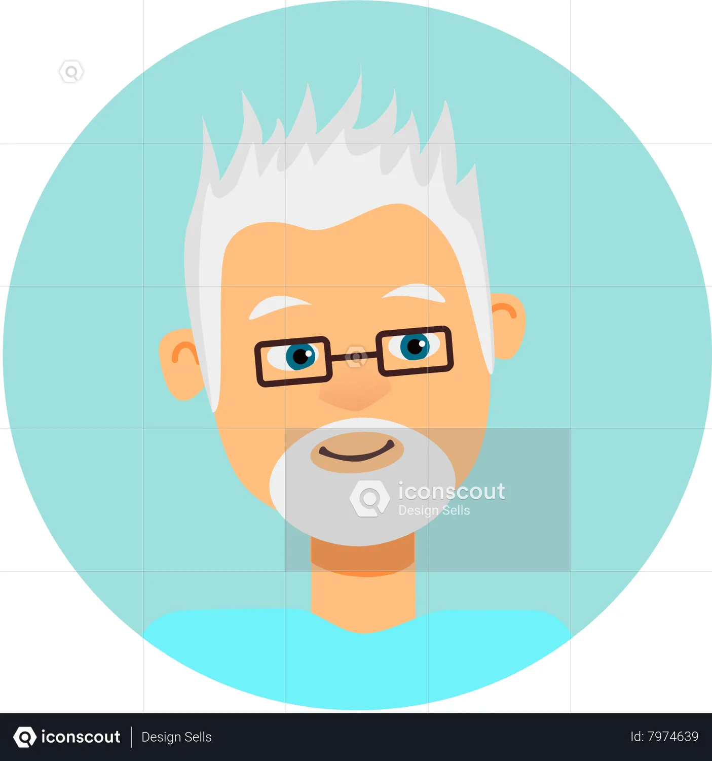 Old Man Avatar Animated Icon download in JSON, LOTTIE or MP4 format