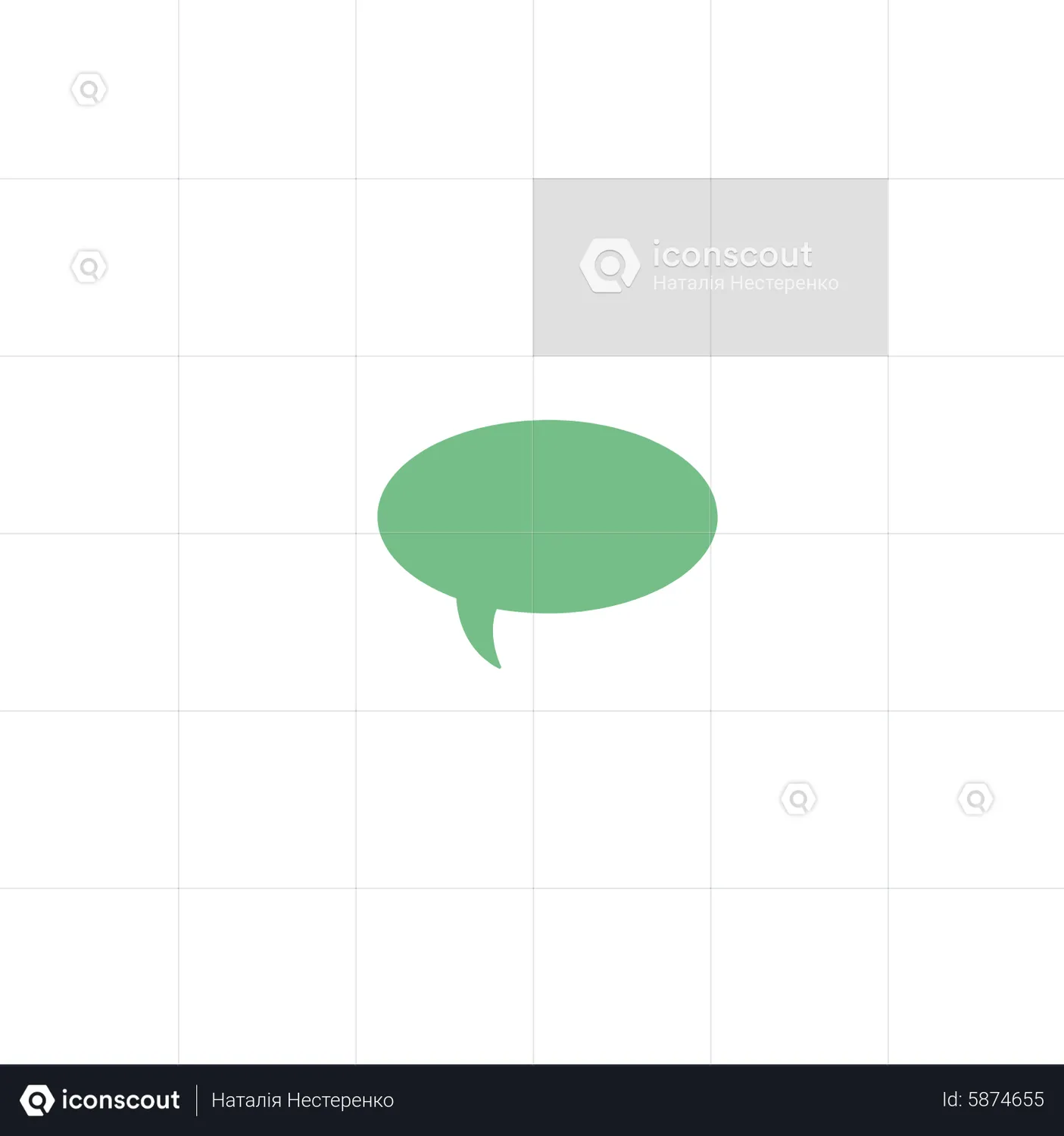 Green speech cloud Animated Icon download in JSON, LOTTIE or MP4 format