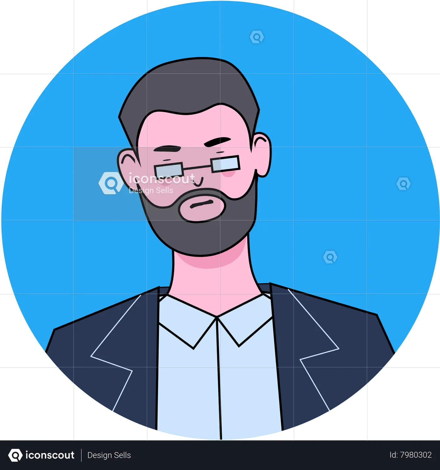 Male avatar Animated Icon download in JSON, LOTTIE or MP4 format