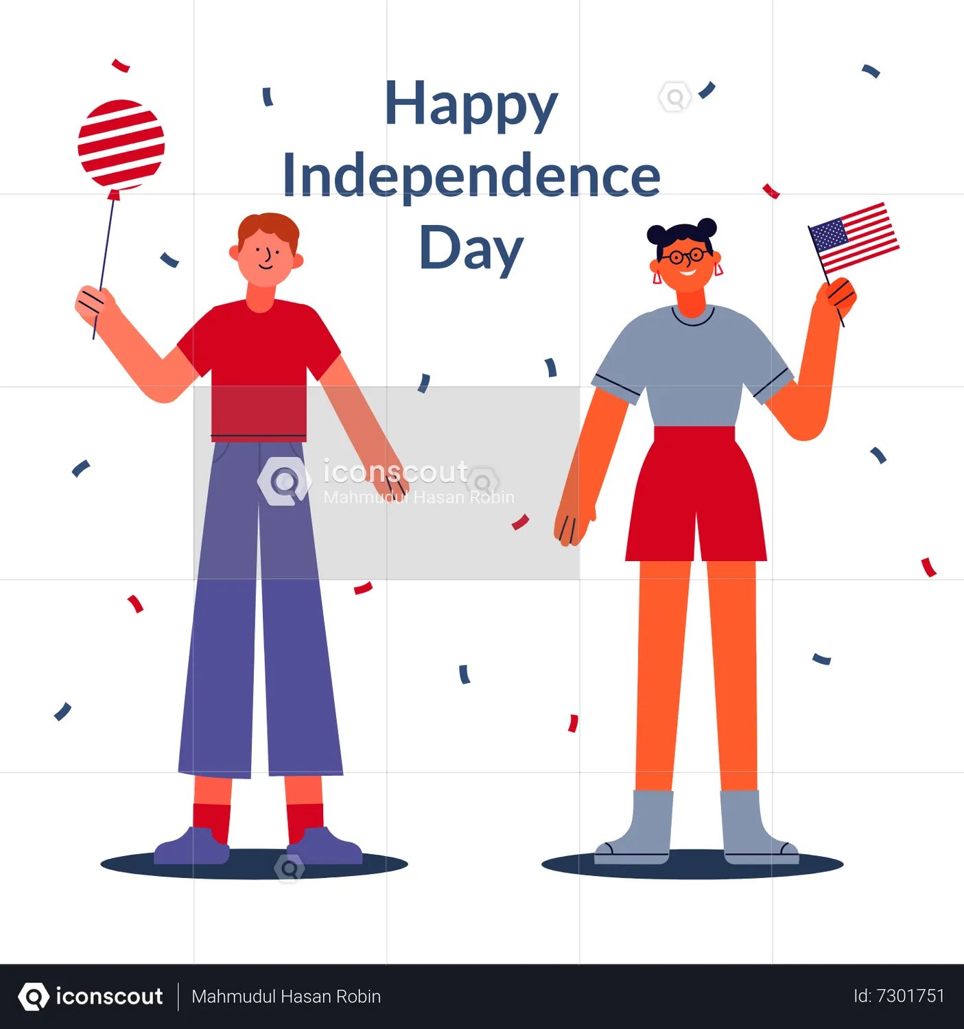 happy independence day animated flag
