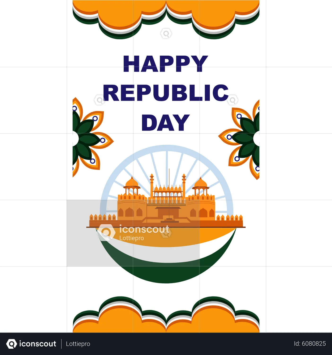 Happy Republic Day Animated Illustration download in JSON LOTTIE or Happy Republic Day Animated Illustration download in JSON LOTTIE or