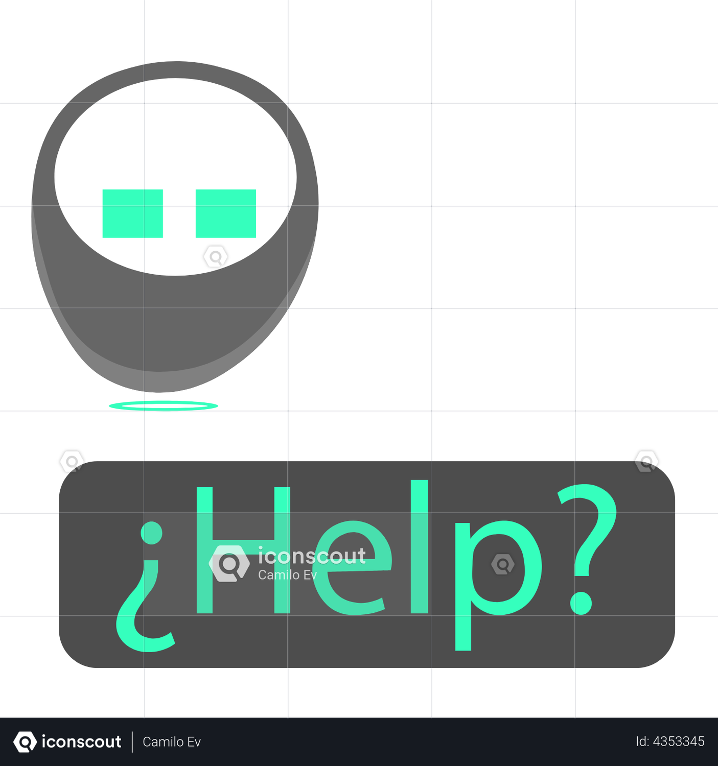 Help By Robot Animated Icon Download In JSON, LOTTIE Or MP4 Format