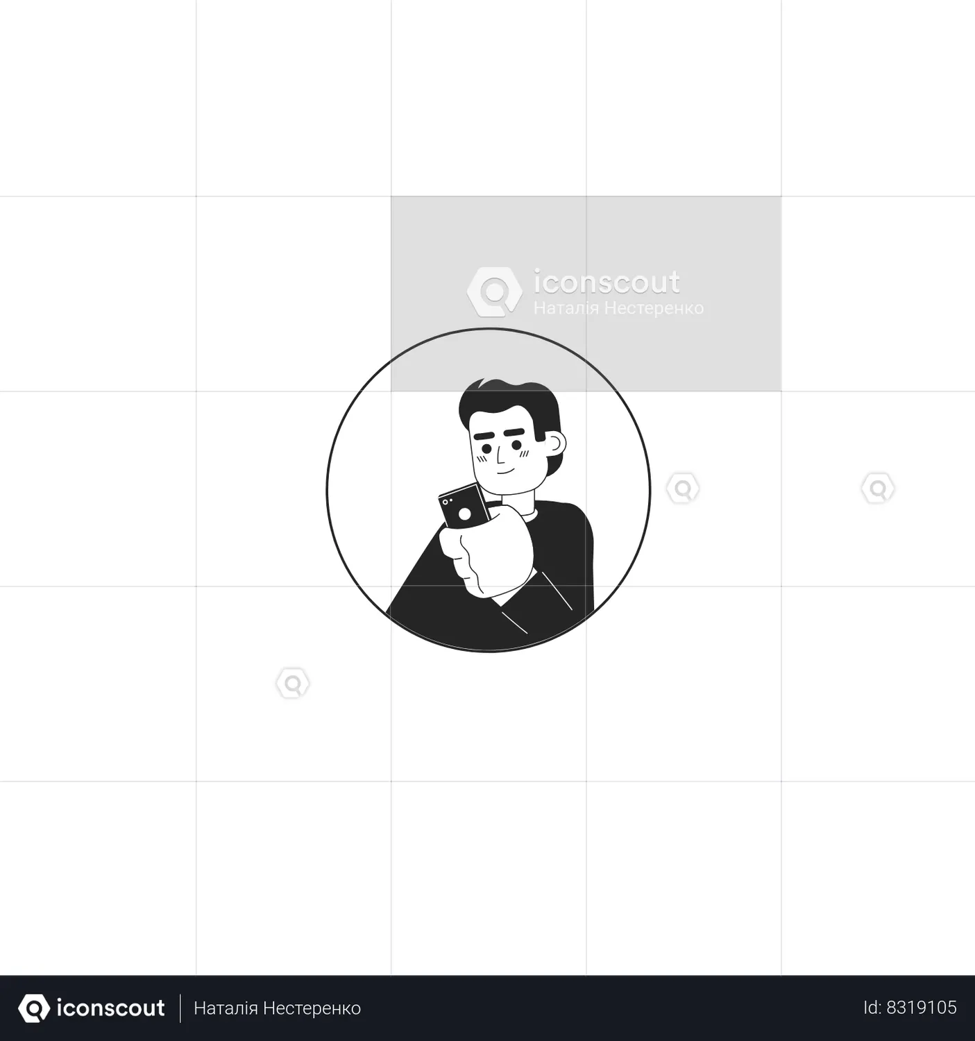 Hispanic Young Adult Guy Looking At Phone Animation - Free Download People Animations | IconScout