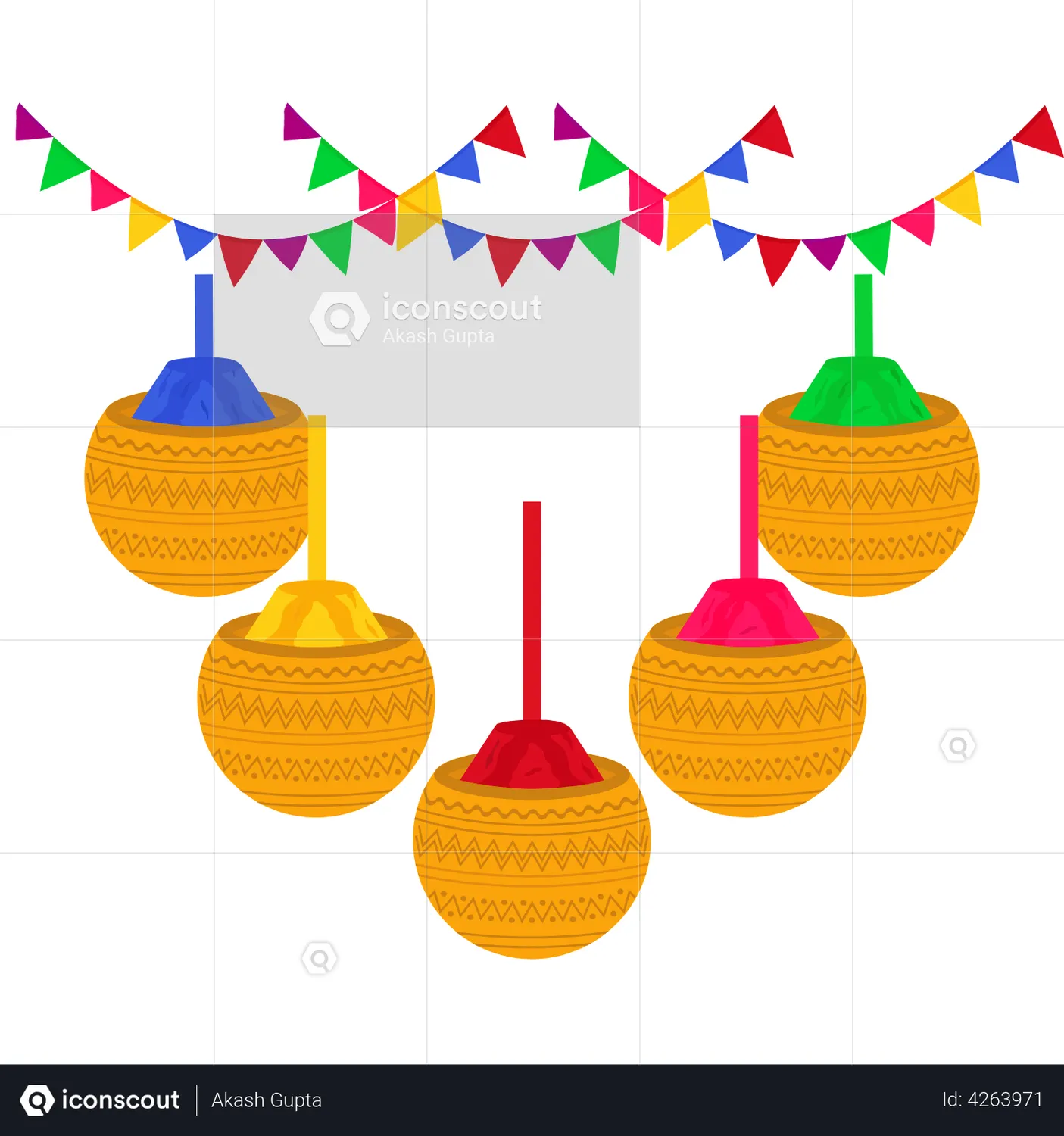 gif vector animation of holi