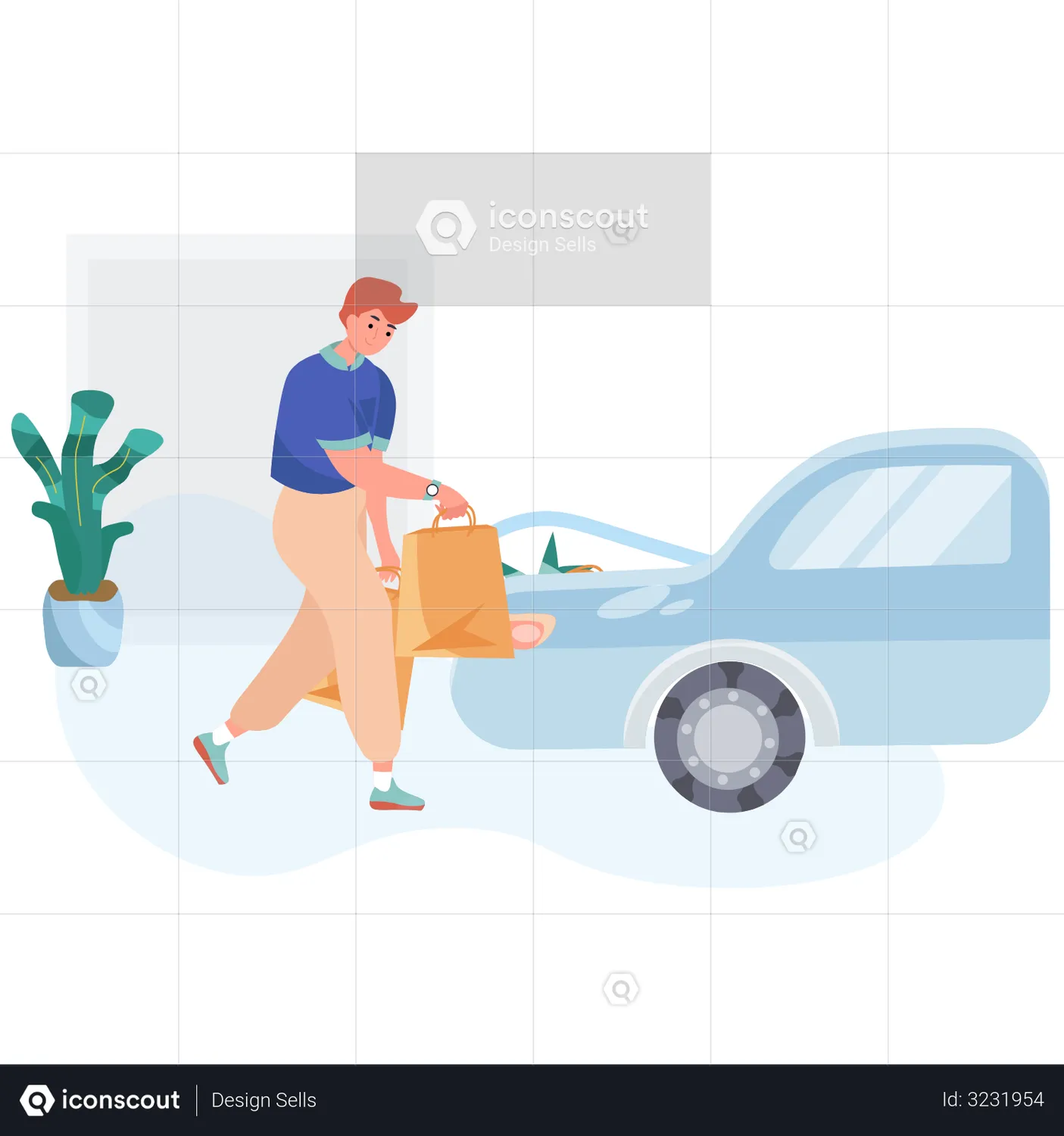 Homem Colocando Sacola De Compras No Carro Animation - Download Gratuito  Pessoas Animations | IconScout