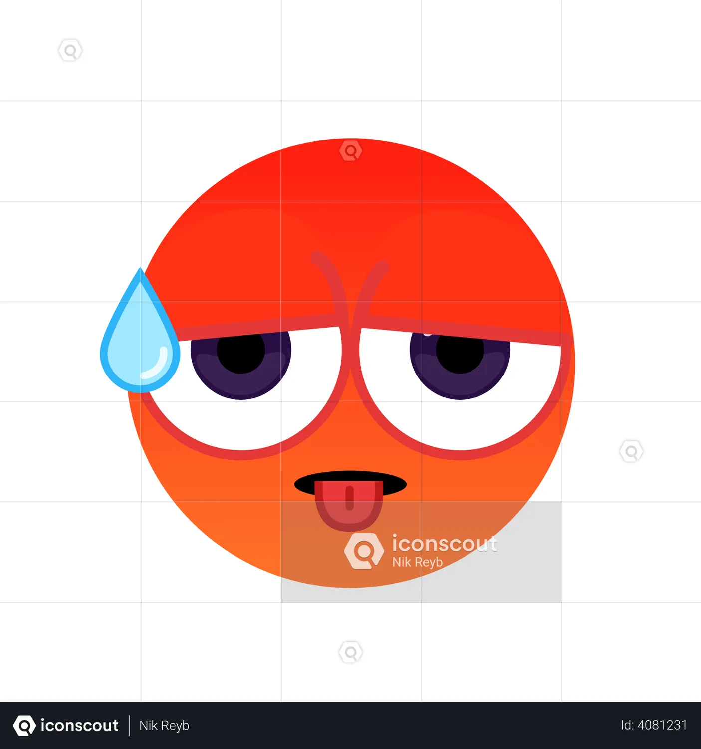 Hot Face Emoji Animated Icon Download In Json Lottie Or Mp4 Format